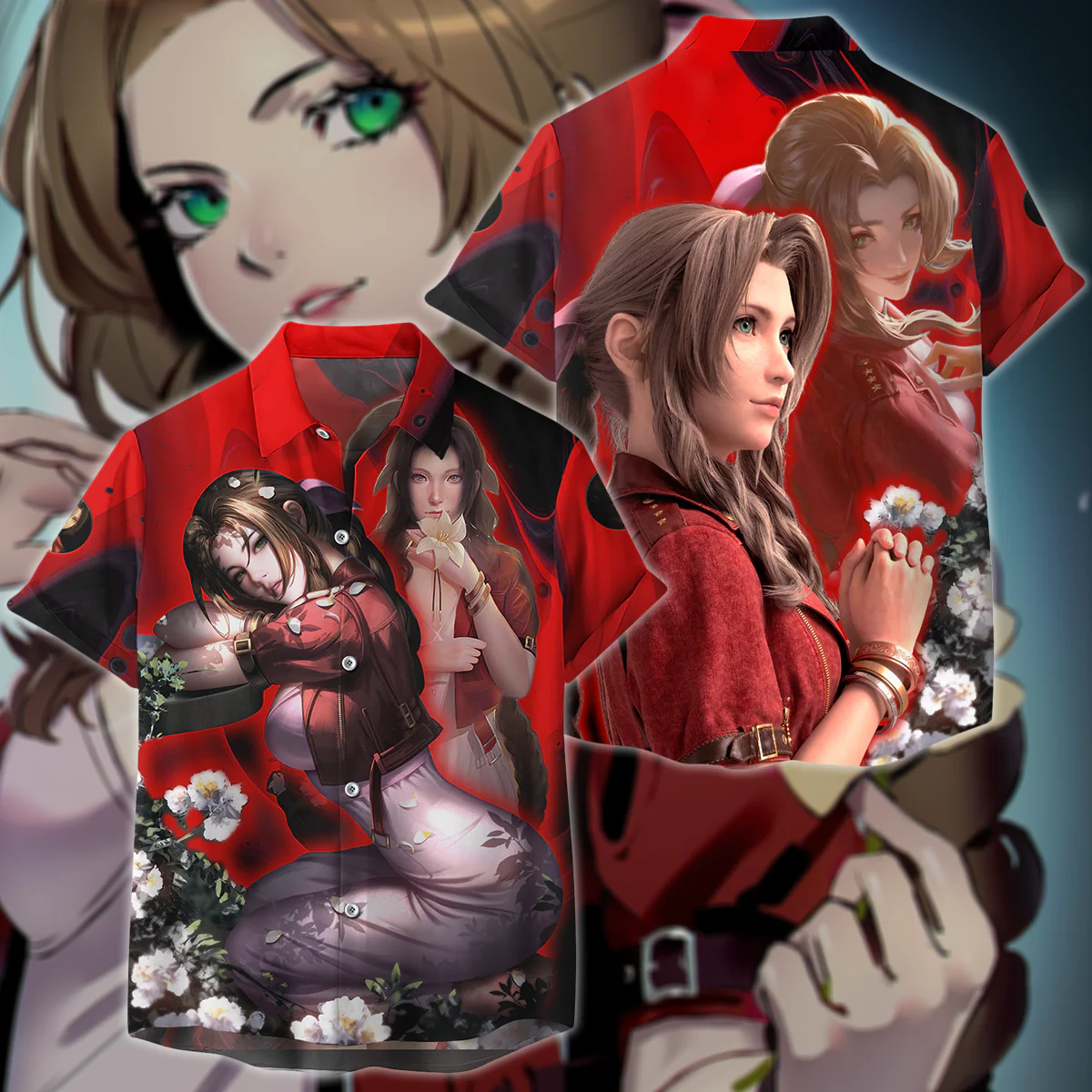 Final Fantasy VII Aerith Gainsborough Video Game 3D All Over Print T-shirt Tank Top Zip Hoodie Pullover Hoodie Hawaiian Shirt Beach Shorts Jogger - Image 7