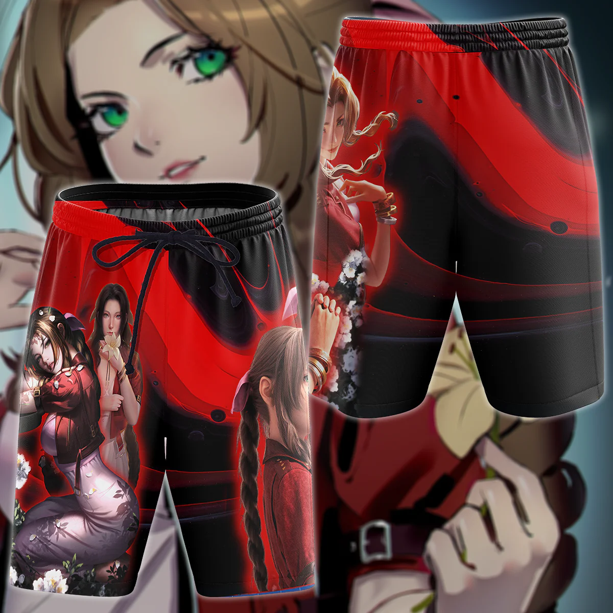 Final Fantasy VII Aerith Gainsborough Video Game 3D All Over Print T-shirt Tank Top Zip Hoodie Pullover Hoodie Hawaiian Shirt Beach Shorts Jogger - Image 9