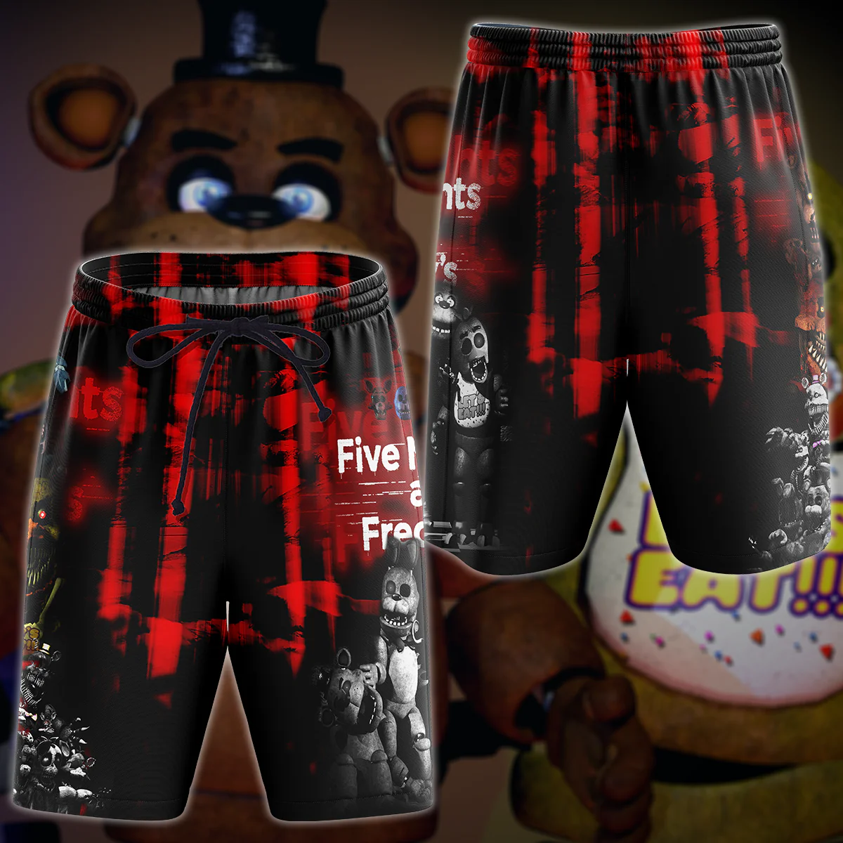 Five Nights At Freddy's Video Game 3D All Over Print T-shirt Tank Top Zip Hoodie Pullover Hoodie Hawaiian Shirt Beach Shorts Jogger - Image 3