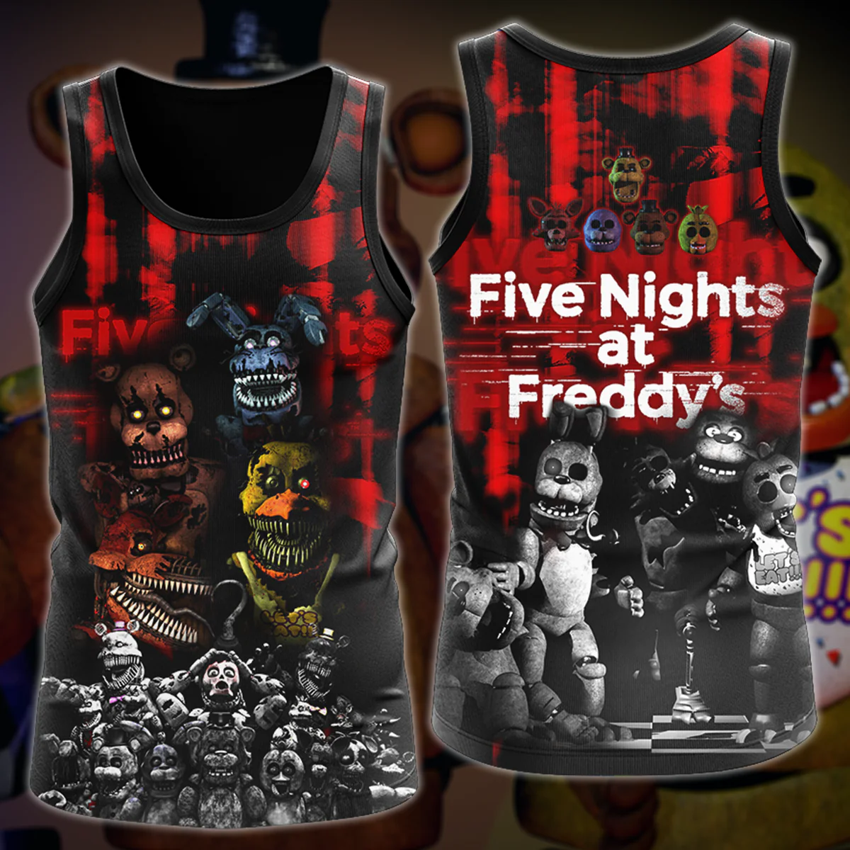 Five Nights At Freddy's Video Game 3D All Over Print T-shirt Tank Top Zip Hoodie Pullover Hoodie Hawaiian Shirt Beach Shorts Jogger - Image 4