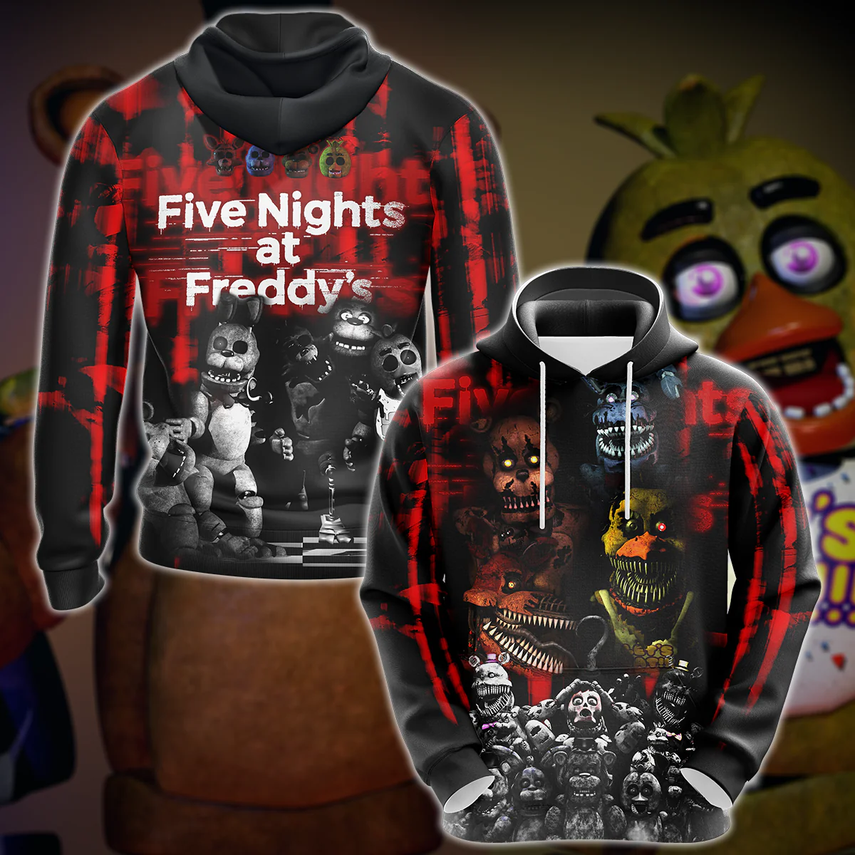 Five Nights At Freddy's Video Game 3D All Over Print T-shirt Tank Top Zip Hoodie Pullover Hoodie Hawaiian Shirt Beach Shorts Jogger - Image 8