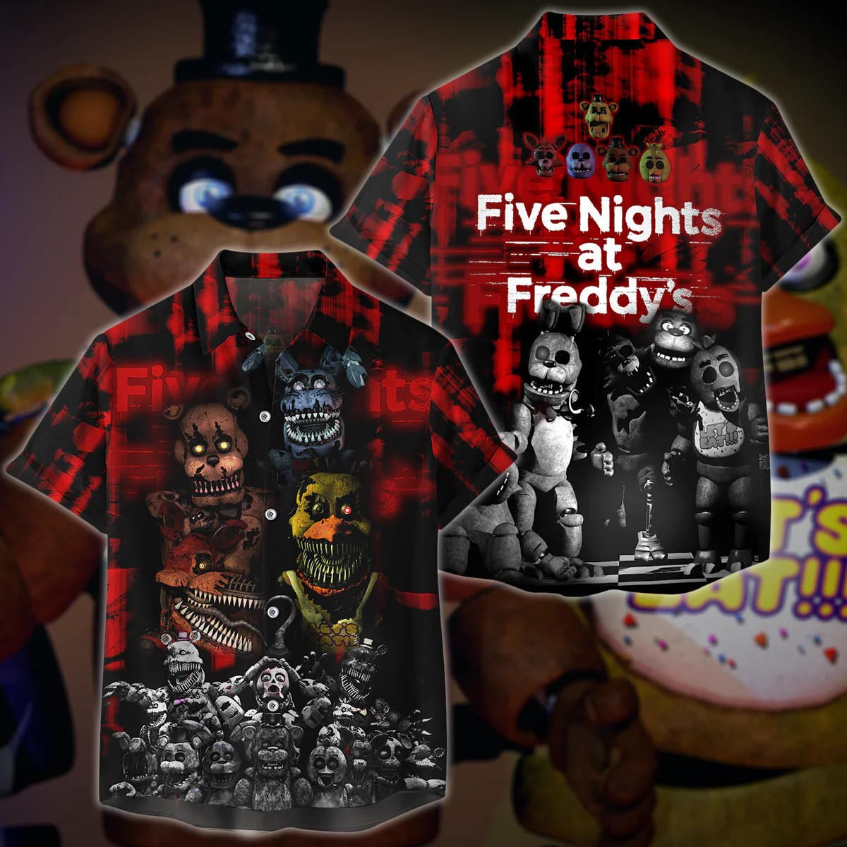 Five Nights At Freddy's Video Game 3D All Over Print T-shirt Tank Top Zip Hoodie Pullover Hoodie Hawaiian Shirt Beach Shorts Jogger - Image 9