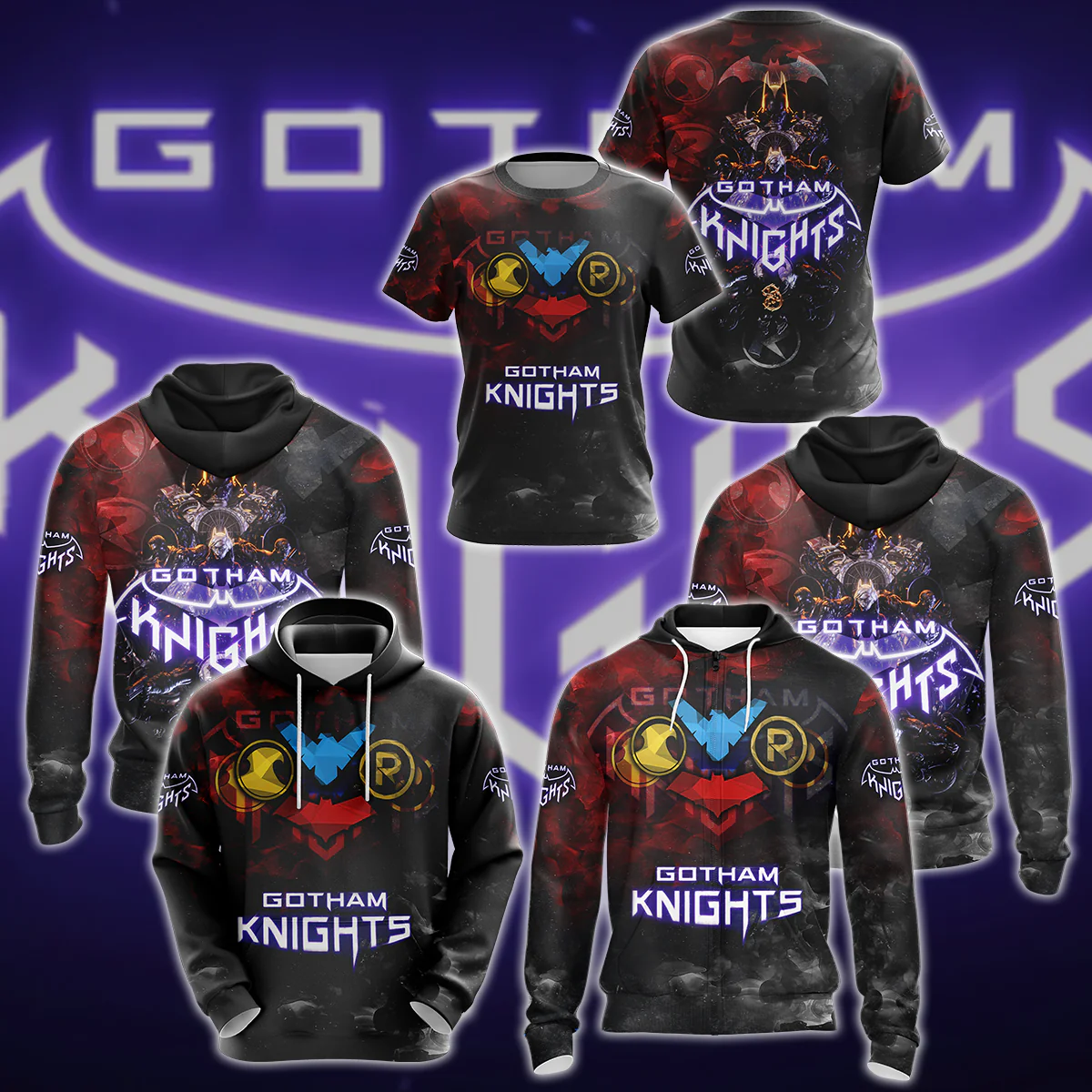 Gotham Knights 3D All Over Print T-shirt Tank Top Zip Hoodie Pullover Hoodie Hawaiian Shirt Beach Shorts Jogger - Image 3