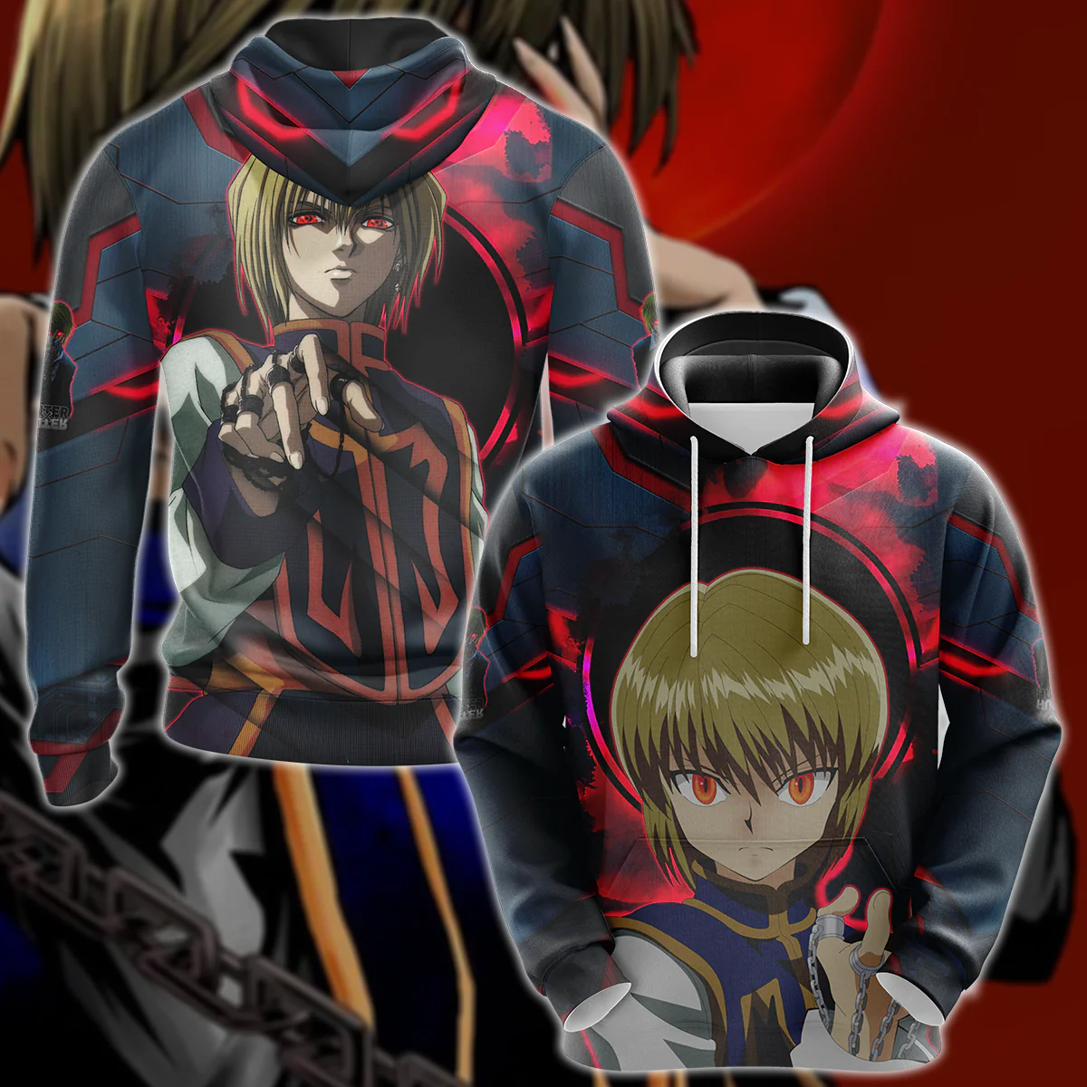 Hunter x Hunber Kurapika 3D All Over Print T-shirt Tank Top Zip Hoodie Pullover Hoodie Hawaiian Shirt Beach Shorts Jogger - Image 3