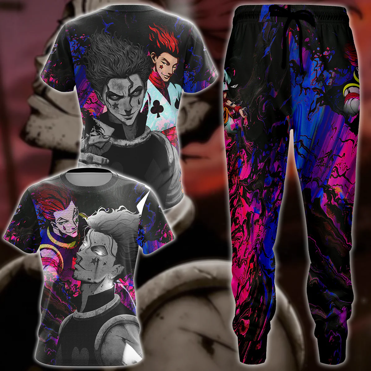 Hunter x Hunter Hisoka 3D All Over Print T-shirt Tank Top Zip Hoodie Pullover Hoodie Hawaiian Shirt Beach Shorts Jogger - Image 5