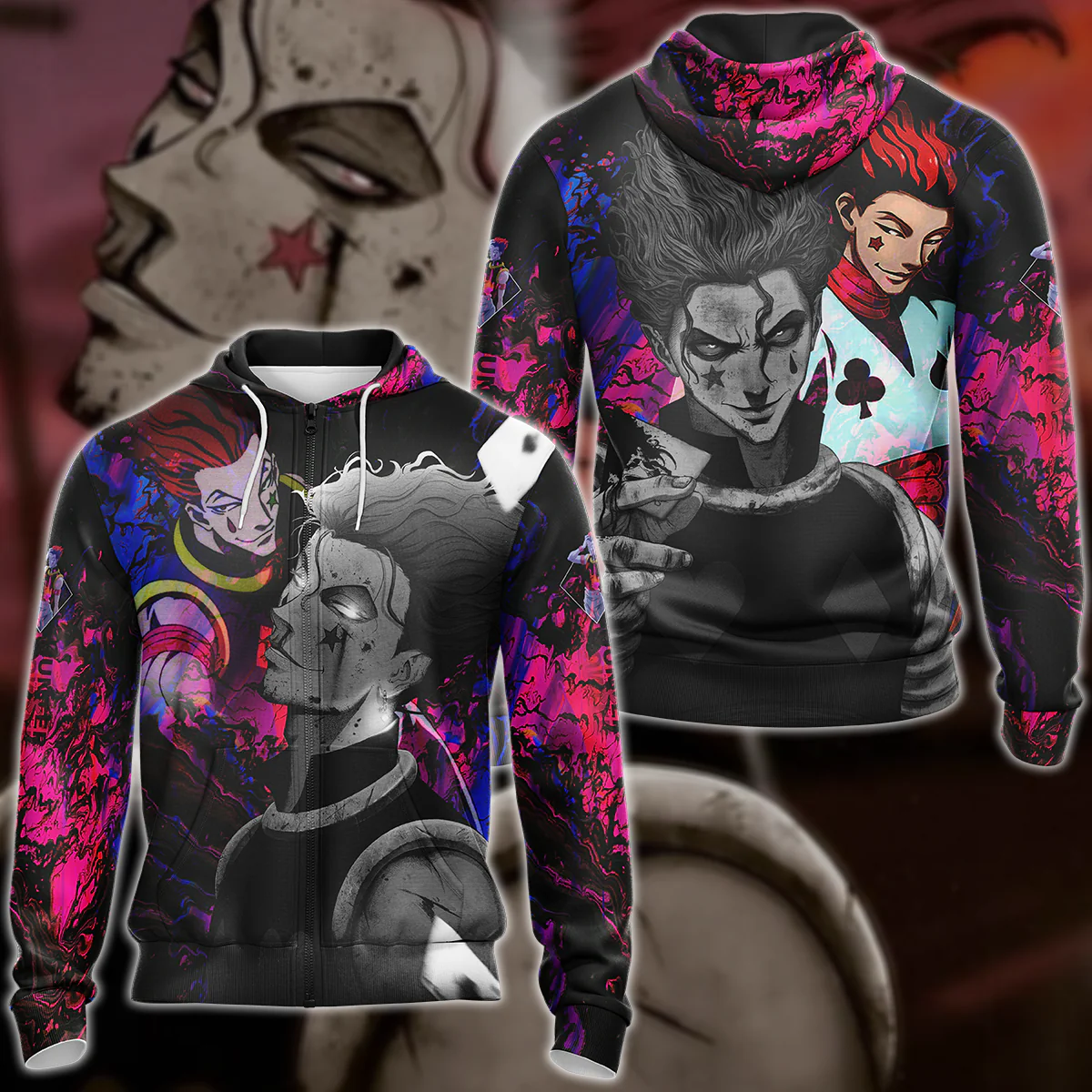 Hunter x Hunter Hisoka 3D All Over Print T-shirt Tank Top Zip Hoodie Pullover Hoodie Hawaiian Shirt Beach Shorts Jogger - Image 6