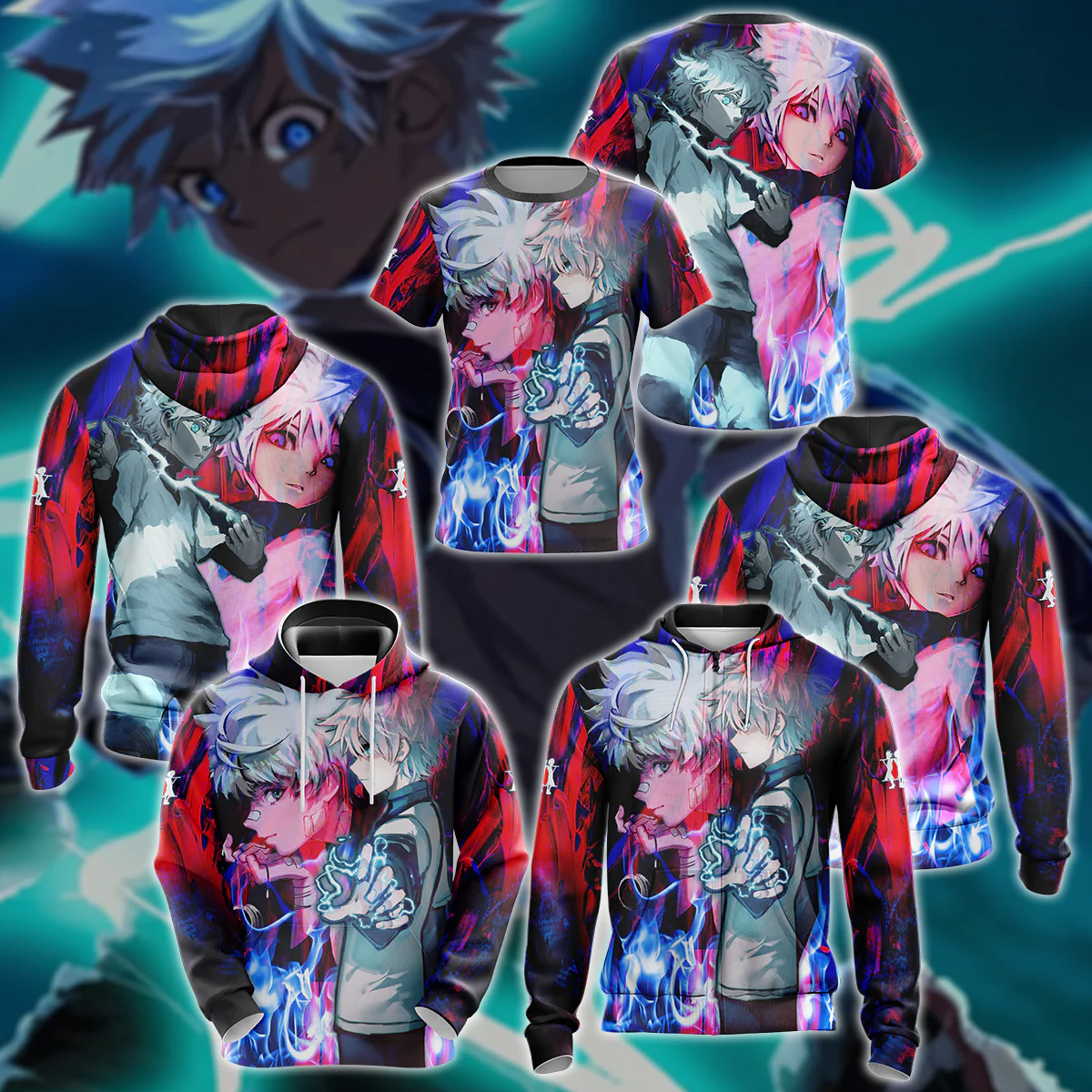 Hunter x Hunter Killua 3D All Over Print T-shirt Tank Top Zip Hoodie Pullover Hoodie Hawaiian Shirt Beach Shorts Jogger - Image 5