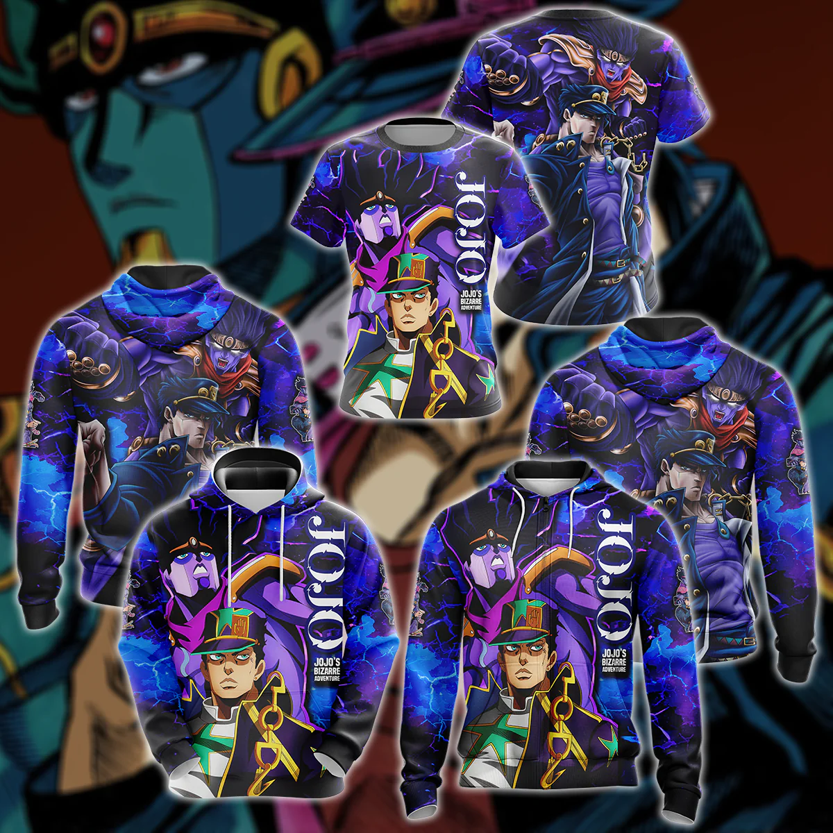 JoJo's Bizarre Adventure 3D All Over Print T-shirt Tank Top Zip Hoodie Pullover Hoodie Hawaiian Shirt Beach Shorts Jogger - Image 9