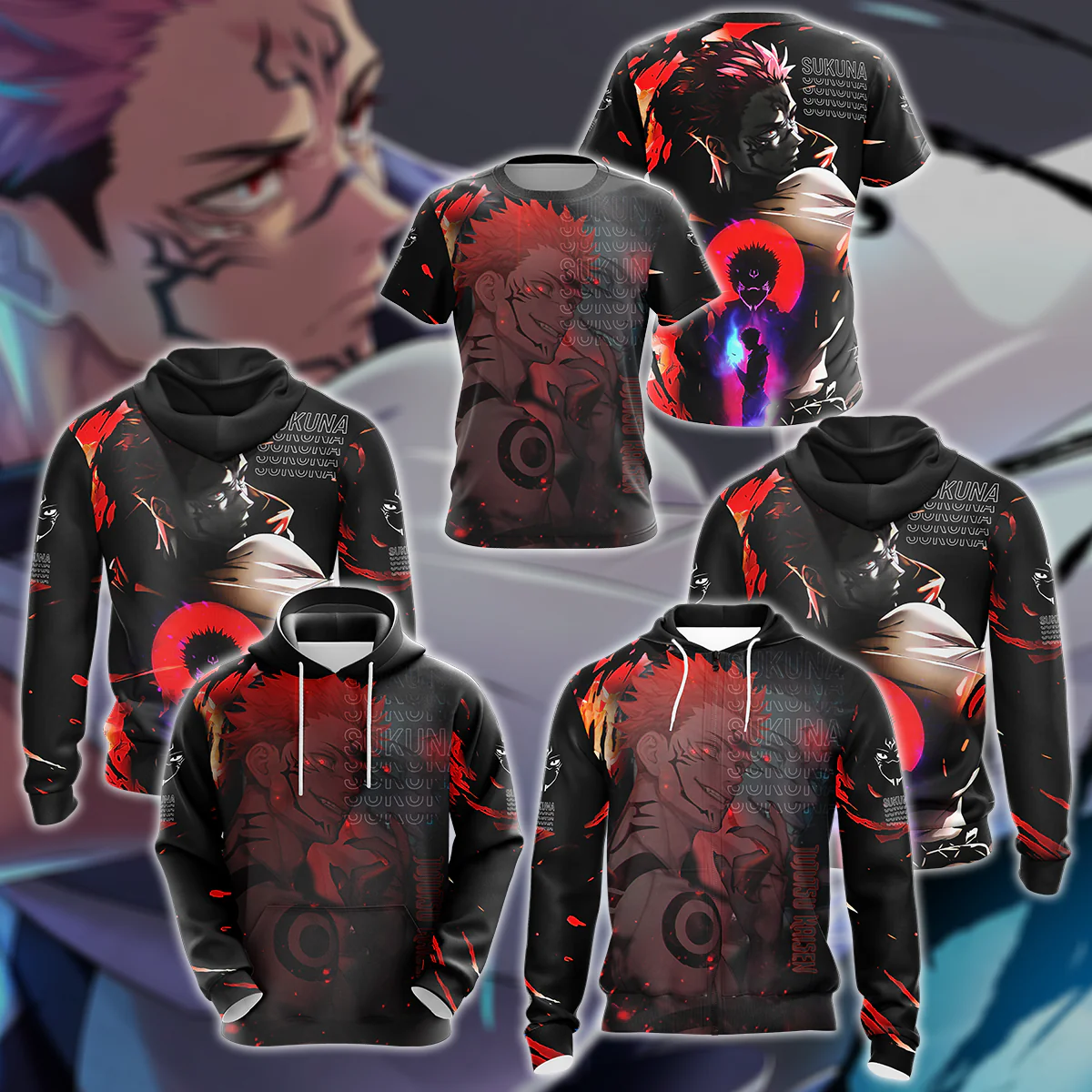 Jujutsu Kaisen 3D All Over Print T-shirt Tank Top Zip Hoodie Pullover Hoodie Hawaiian Shirt Beach Shorts Jogger - Image 4