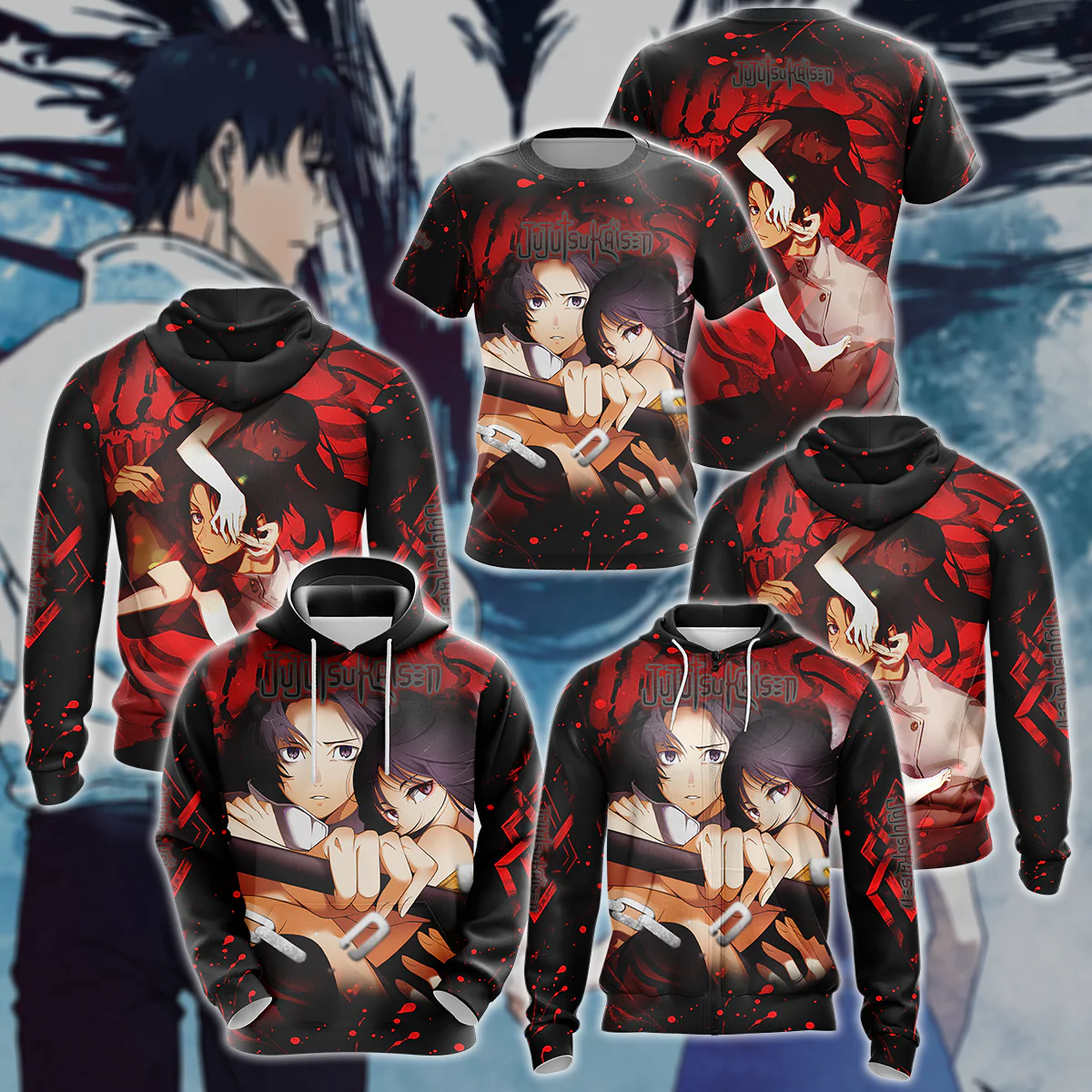 Jujutsu Kaisen Yuta & Rika Human Form 3D All Over Print T-shirt Tank Top Zip Hoodie Pullover Hoodie Hawaiian Shirt Beach Shorts Jogger - Image 3
