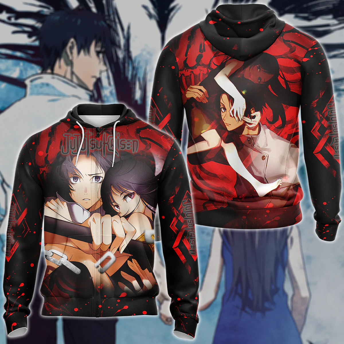 Jujutsu Kaisen Yuta & Rika Human Form 3D All Over Print T-shirt Tank Top Zip Hoodie Pullover Hoodie Hawaiian Shirt Beach Shorts Jogger - Image 5