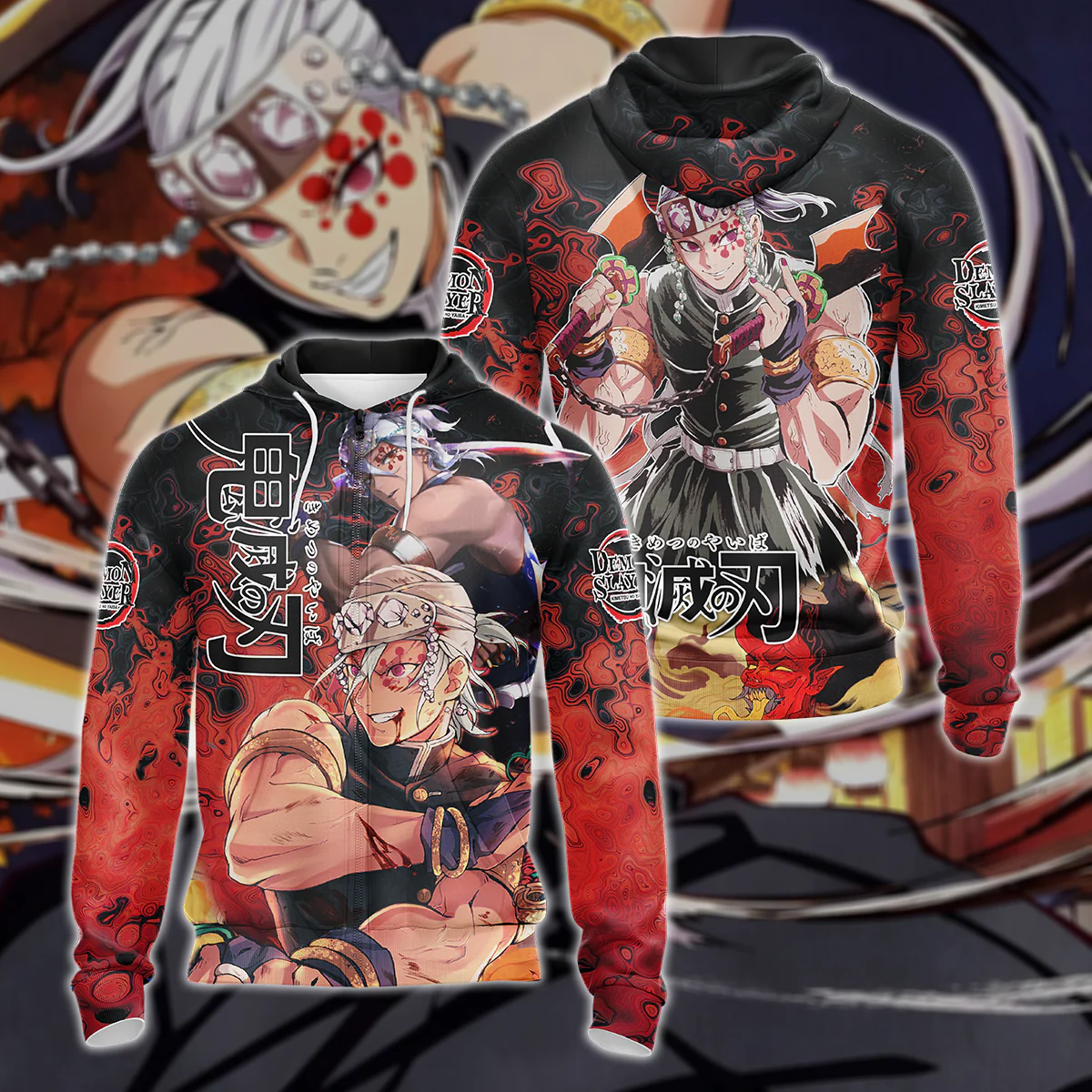 Kimetsu No Yaiba ss2: Yuukaku-hen Uzui Tengen 3D All Over Print T-shirt Tank Top Zip Hoodie Pullover Hoodie Hawaiian Shirt Beach Shorts Jogger - Image 3