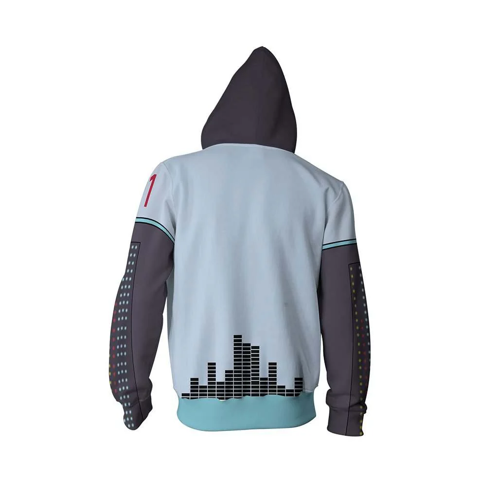 Hatsune Miku Cosplay Zip Up Hoodie Jacket - Image 3
