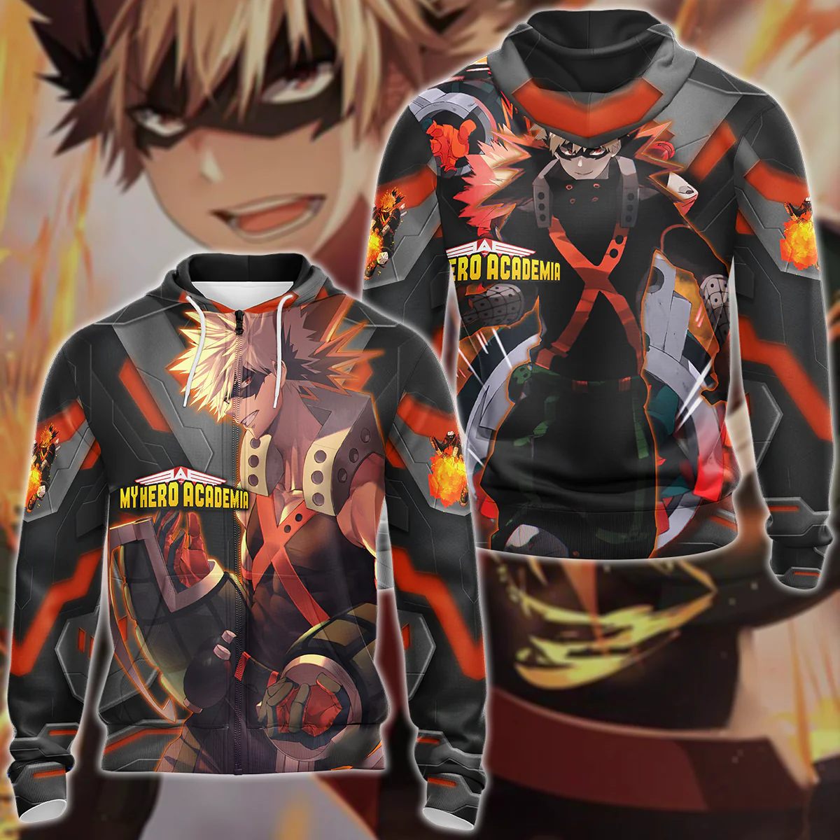 My Hero Academia Bakugou 3D All Over Print T-shirt Tank Top Zip Hoodie Pullover Hoodie Hawaiian Shirt Beach Shorts Jogger - Image 7
