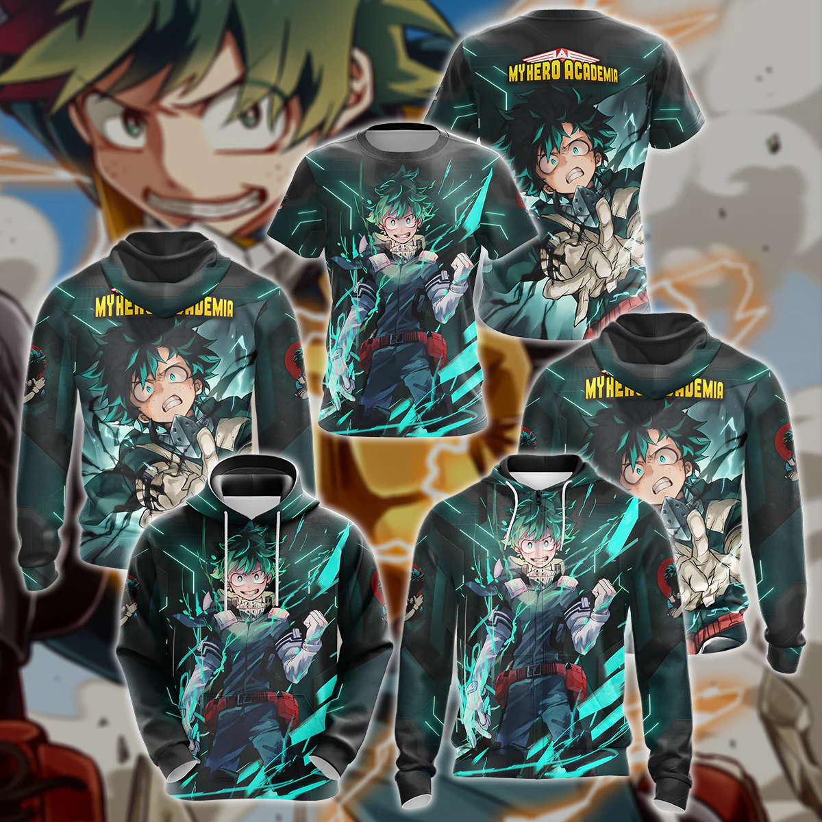My Hero Academia Deku Midoriya Izuku 3D All Over Print T-shirt Tank Top Zip Hoodie Pullover Hoodie Hawaiian Shirt Beach Shorts Jogger - Image 3