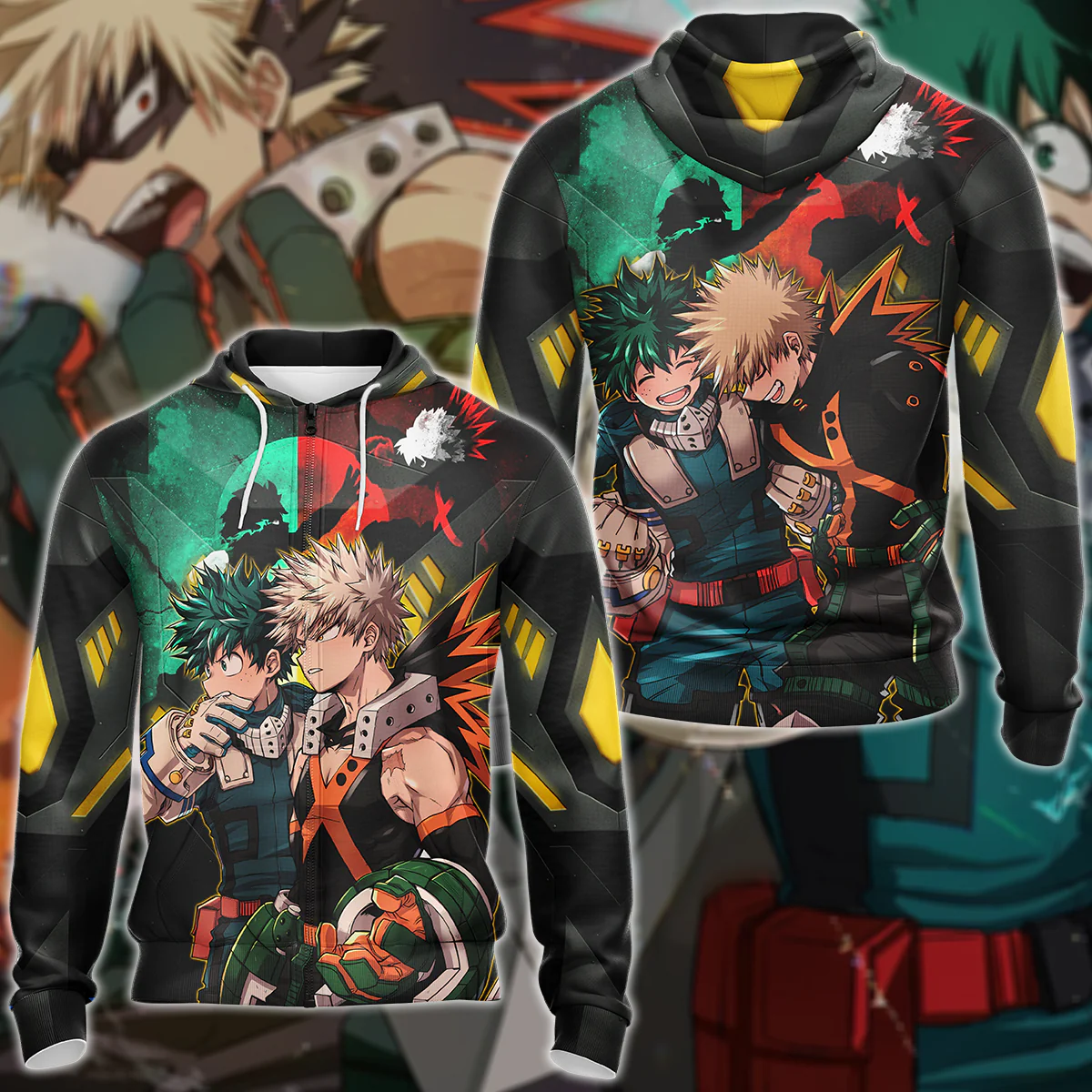 My Hero Academia: Deku x Bakugo 3D All Over Print T-shirt Tank Top Zip Hoodie Pullover Hoodie Hawaiian Shirt Beach Shorts Jogger - Image 3
