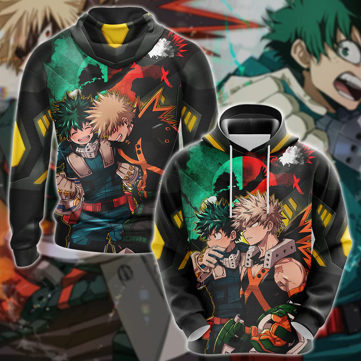 My Hero Academia: Deku x Bakugo 3D All Over Print T-shirt Tank Top Zip Hoodie Pullover Hoodie Hawaiian Shirt Beach Shorts Jogger - Image 4