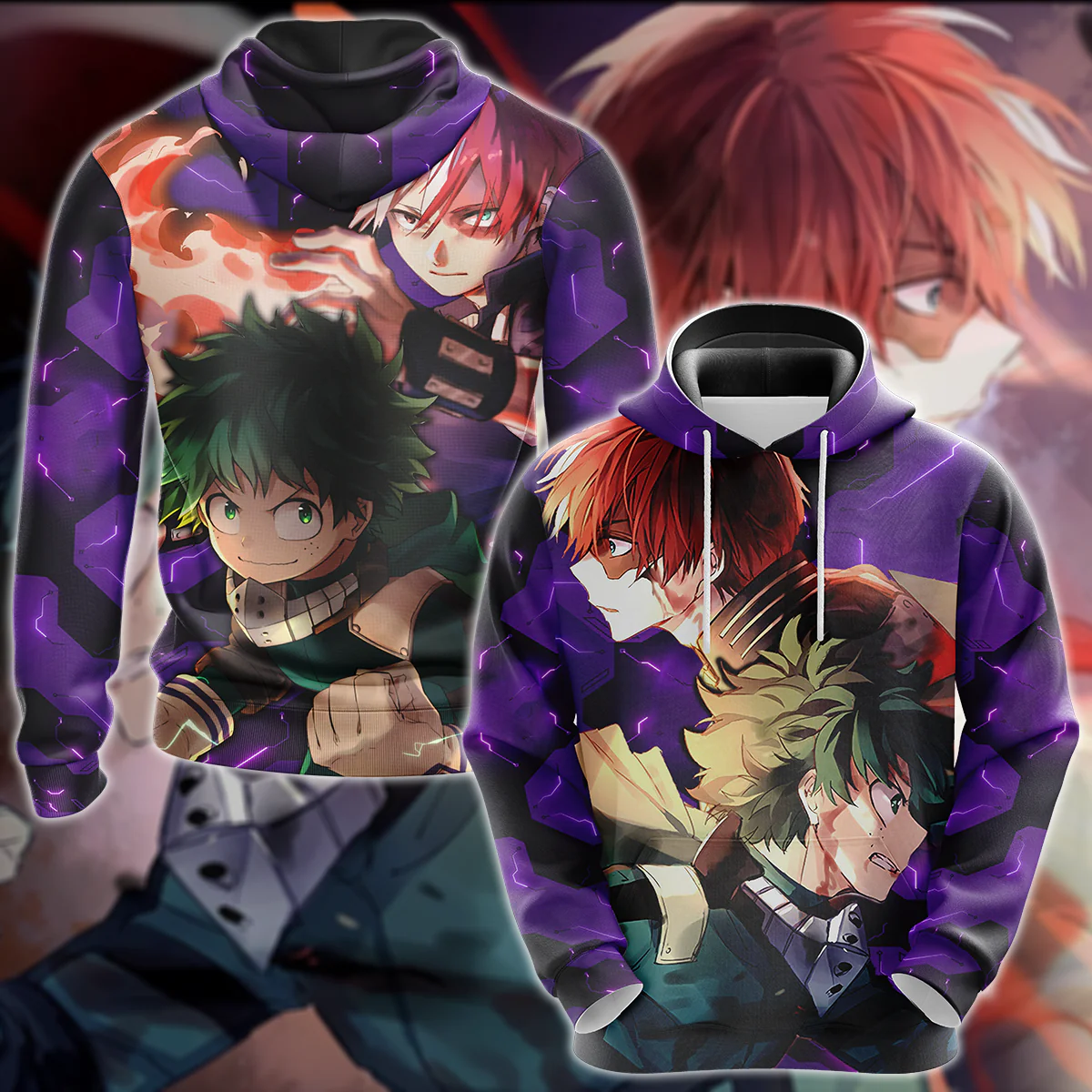 My Hero Academia: Deku x Todoroki 3D All Over Print T-shirt Tank Top Zip Hoodie Pullover Hoodie Hawaiian Shirt Beach Shorts Jogger - Image 3