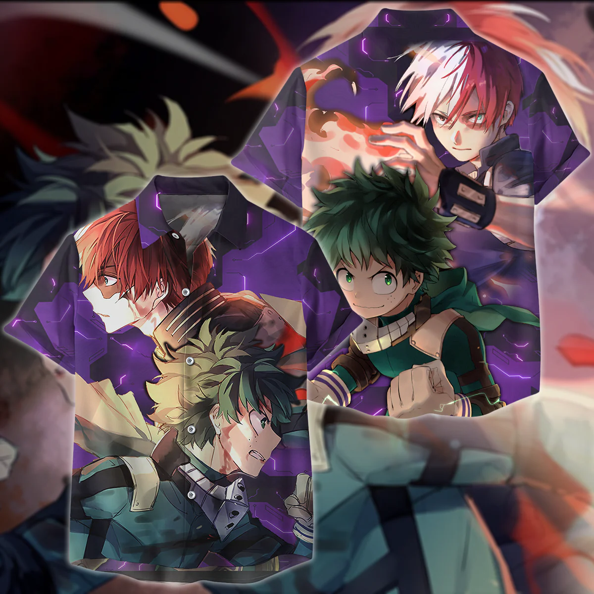 My Hero Academia: Deku x Todoroki 3D All Over Print T-shirt Tank Top Zip Hoodie Pullover Hoodie Hawaiian Shirt Beach Shorts Jogger - Image 4