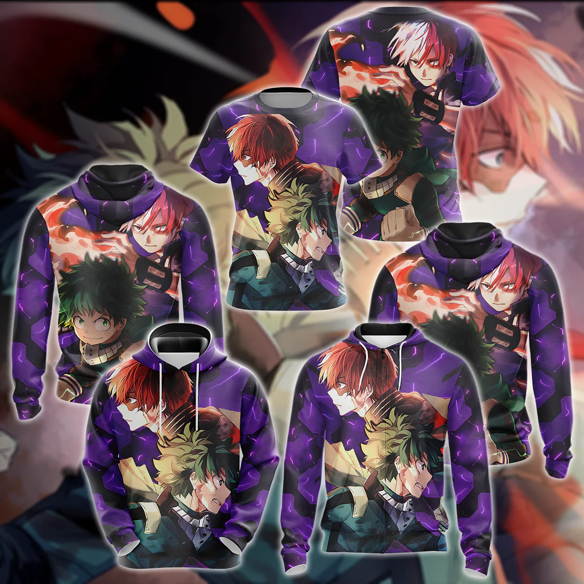 My Hero Academia: Deku x Todoroki 3D All Over Print T-shirt Tank Top Zip Hoodie Pullover Hoodie Hawaiian Shirt Beach Shorts Jogger - Image 8