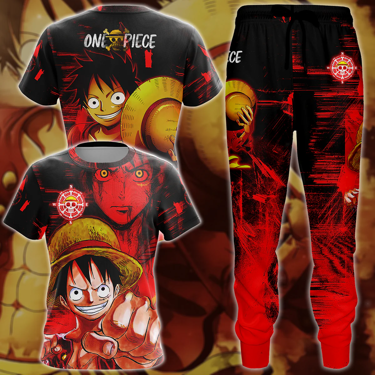 One Piece Monkey D. Luffy 3D All Over Print T-shirt Tank Top Zip Hoodie Pullover Hoodie Hawaiian Shirt Beach Shorts Jogger - Image 6