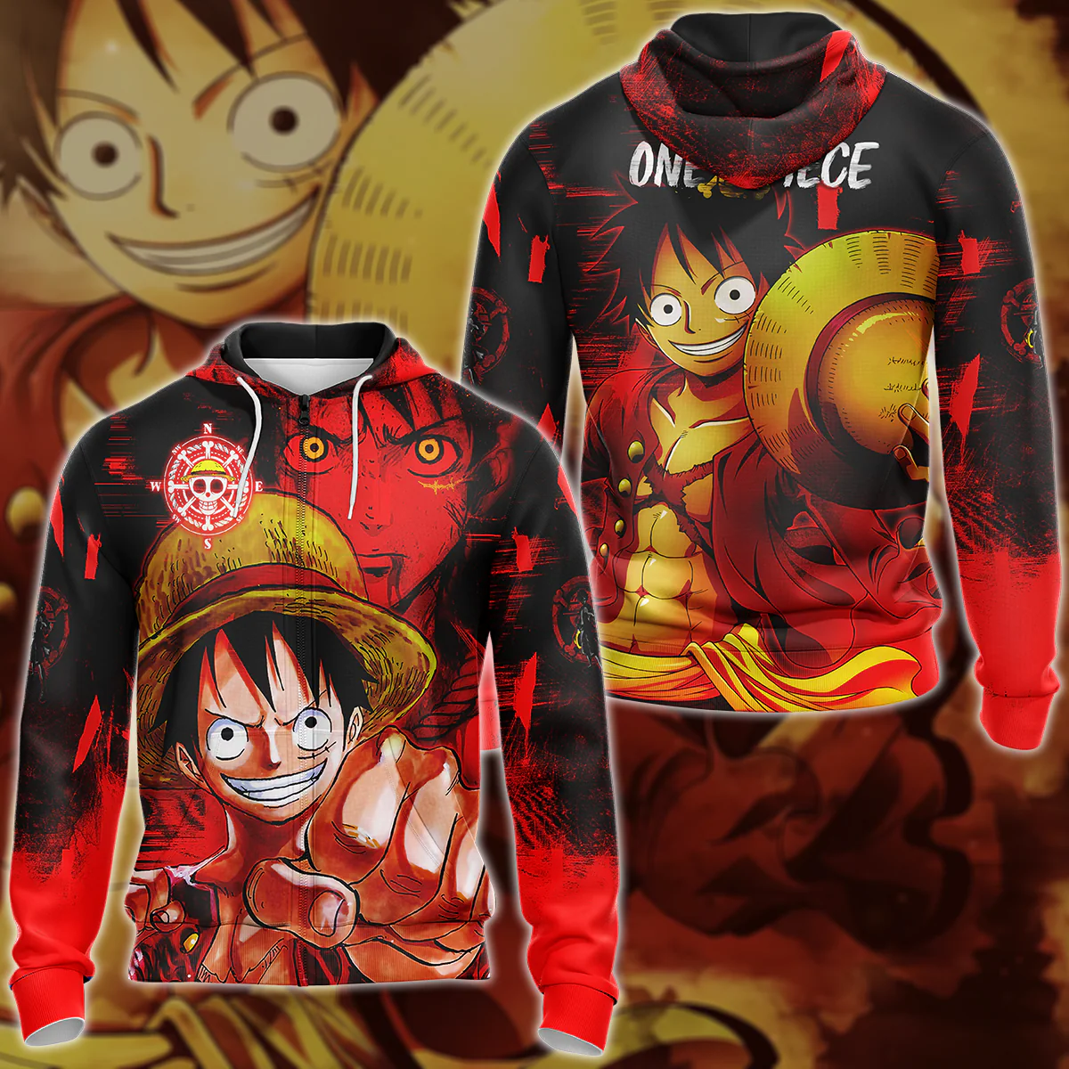One Piece Monkey D. Luffy 3D All Over Print T-shirt Tank Top Zip Hoodie Pullover Hoodie Hawaiian Shirt Beach Shorts Jogger - Image 7