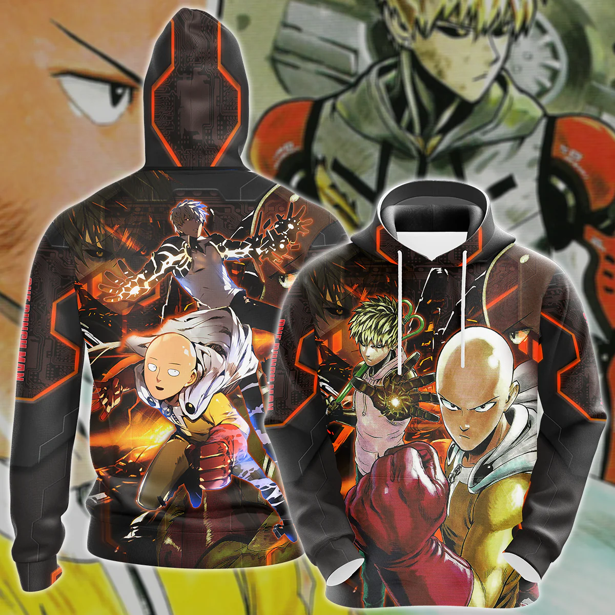 One Punch Man Saitama & Genos 3D All Over Print T-shirt Tank Top Zip Hoodie Pullover Hoodie Hawaiian Shirt Beach Shorts Jogger - Image 5