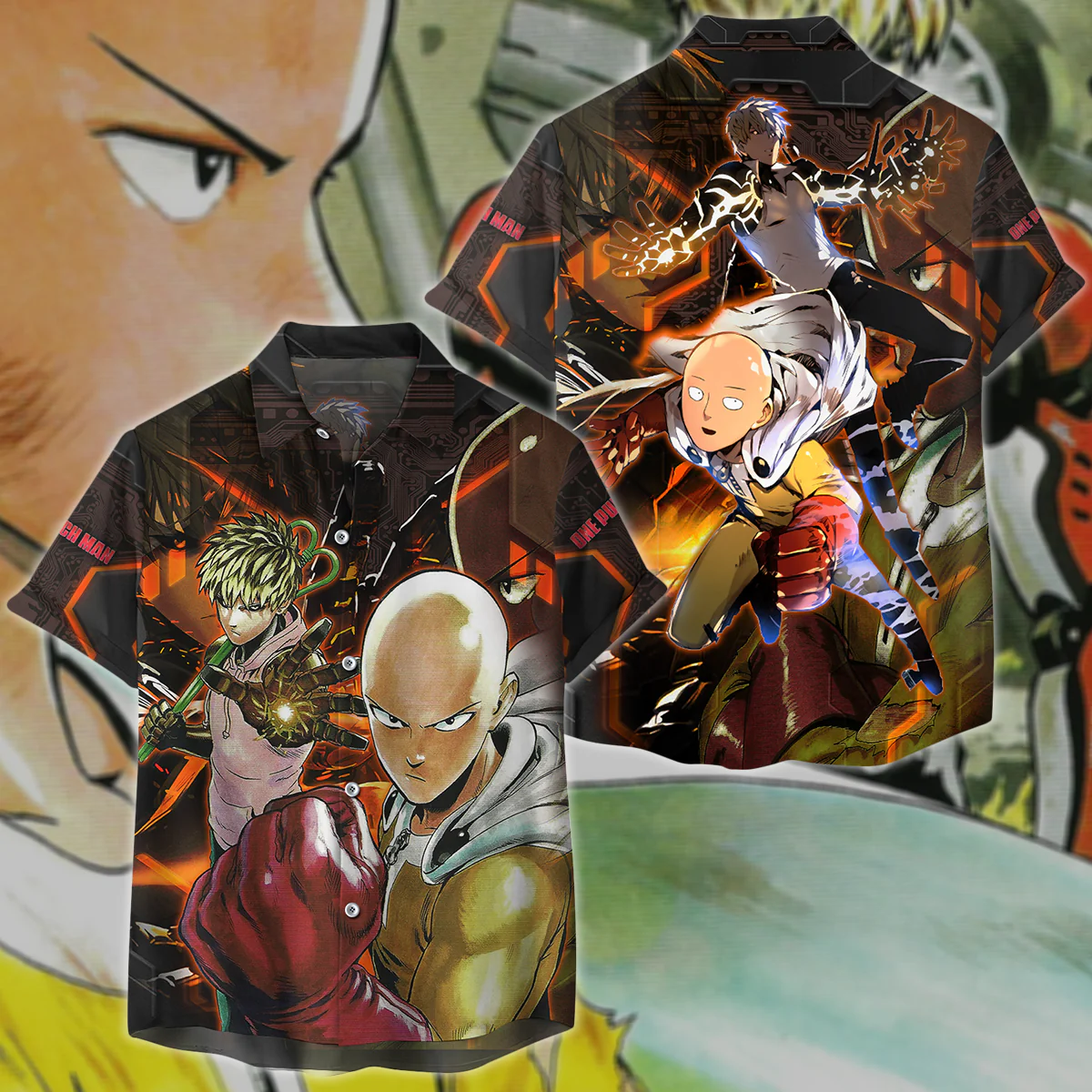 One Punch Man Saitama & Genos 3D All Over Print T-shirt Tank Top Zip Hoodie Pullover Hoodie Hawaiian Shirt Beach Shorts Jogger - Image 6