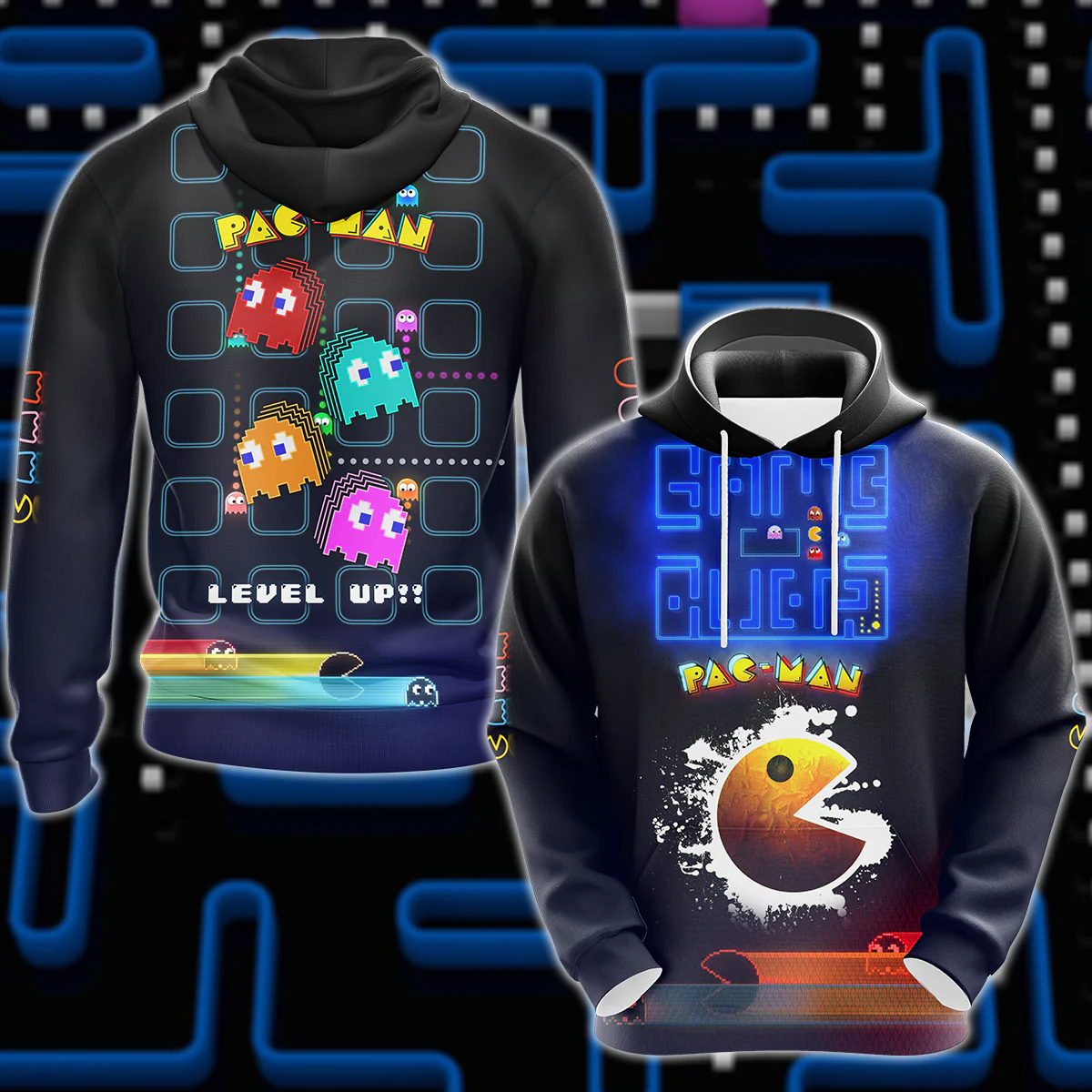 Pac Man Video Game 3D All Over Print T-shirt Tank Top Zip Hoodie Pullover Hoodie Hawaiian Shirt Beach Shorts Jogger - Image 8