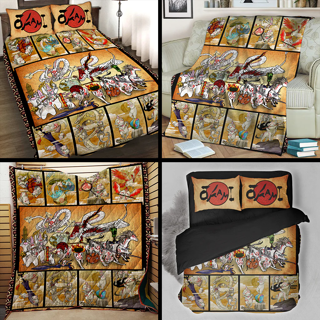 Okami Animals 3D Quilt Bed Set - Image 3