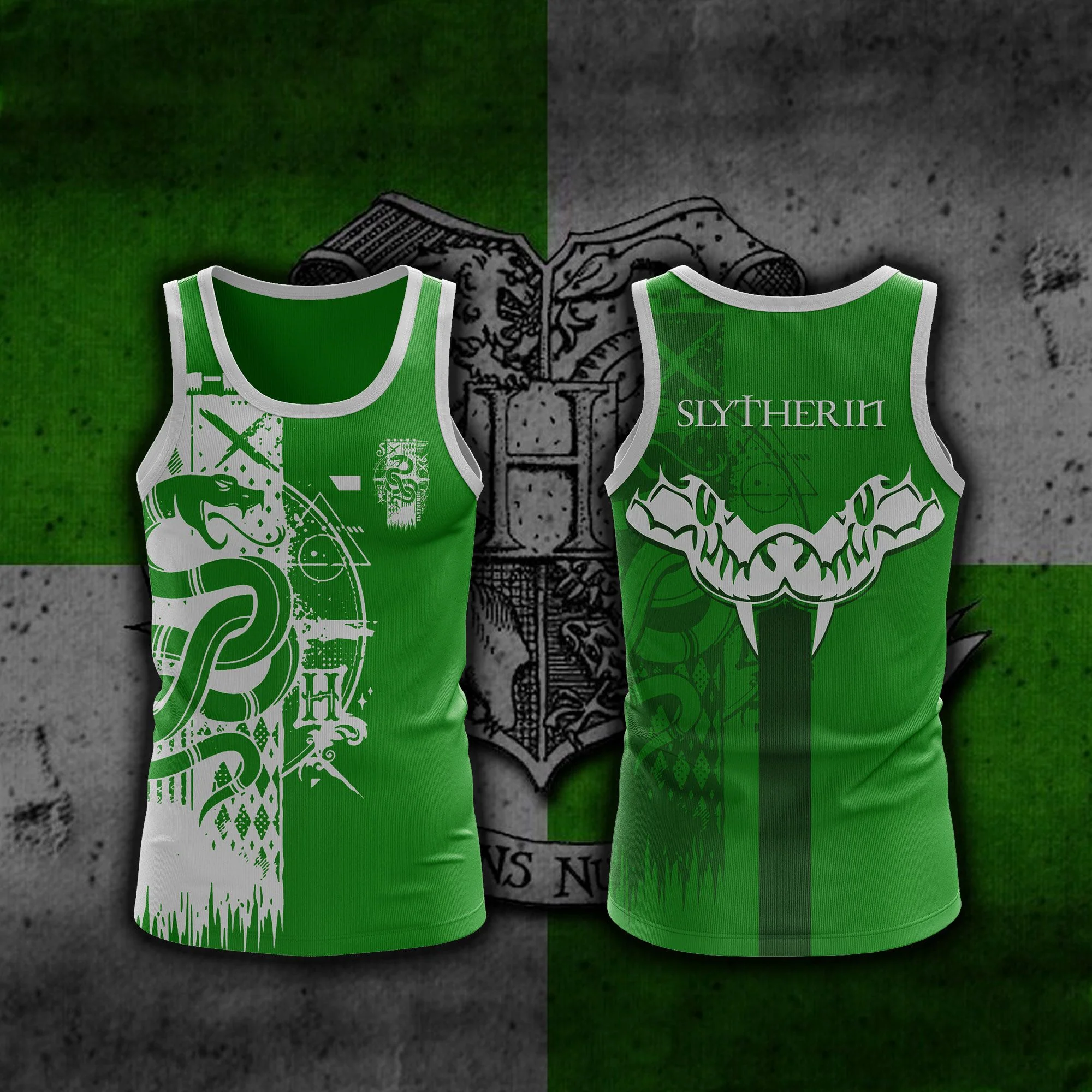 Quidditch Harry Potter Hogwarts House Gryffindor Slytherin Ravenclaw Hufflepuff Unisex 3D Tank Top - Image 3