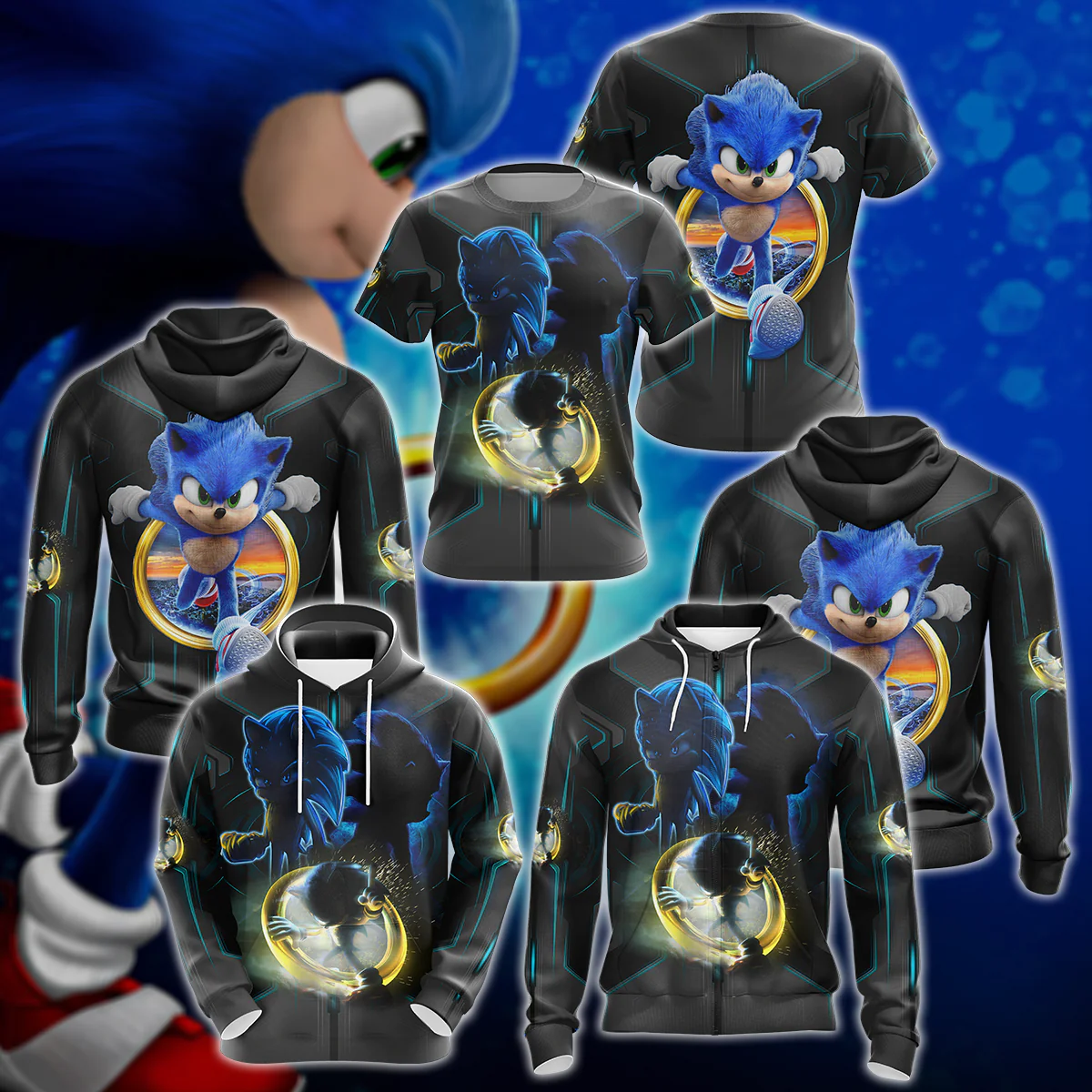 Sonic The Hedgehog Video Game 3D All Over Print T-shirt Tank Top Zip Hoodie Pullover Hoodie Hawaiian Shirt Beach Shorts Jogger - Image 5