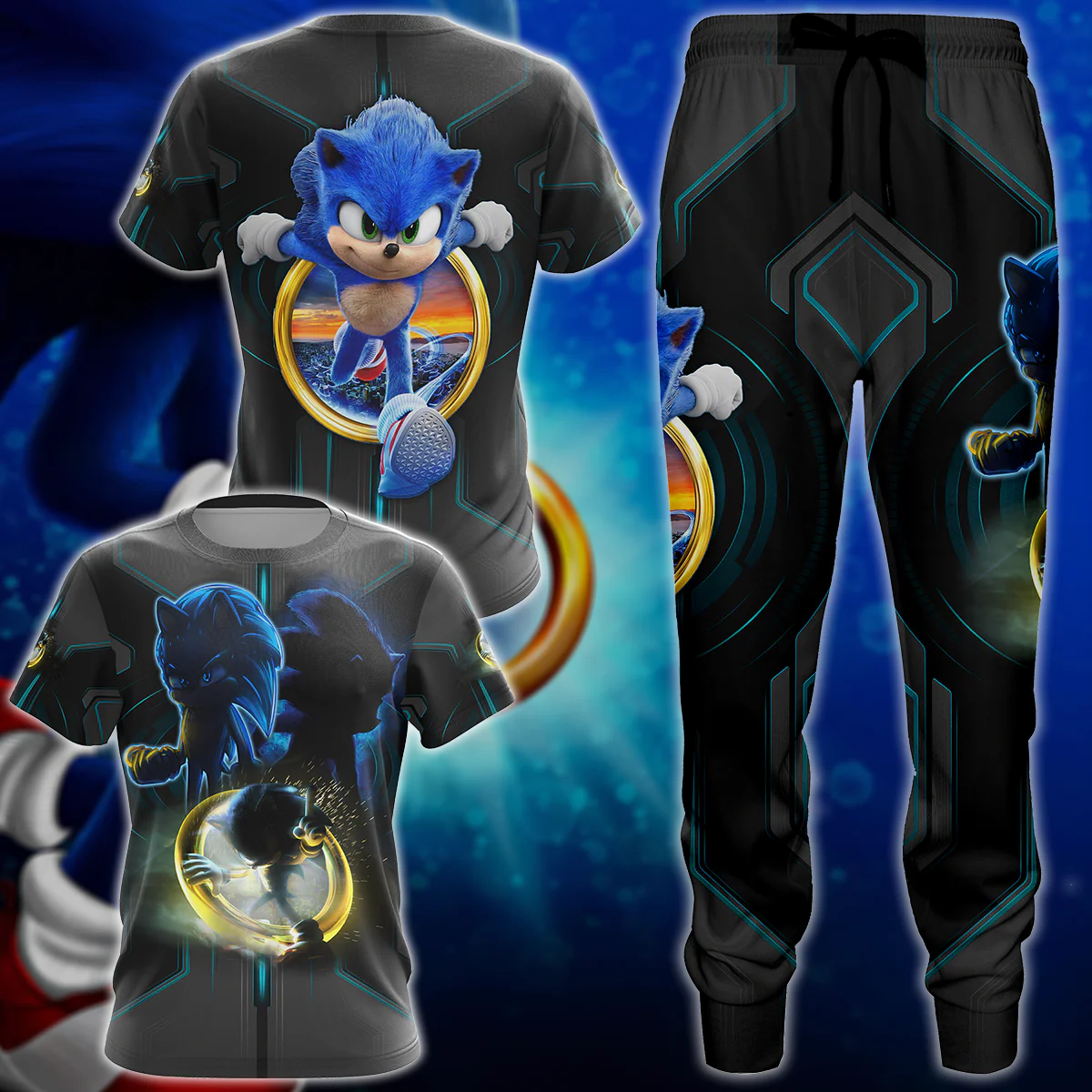 Sonic The Hedgehog Video Game 3D All Over Print T-shirt Tank Top Zip Hoodie Pullover Hoodie Hawaiian Shirt Beach Shorts Jogger - Image 6