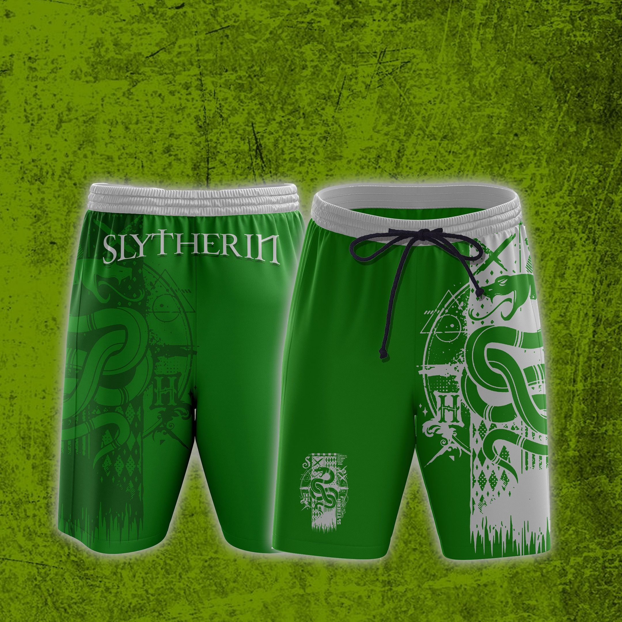 Quidditch Harry Potter Hogwarts House Gryffindor Slytherin Ravenclaw Hufflepuff Unisex 3D Beach Shorts - Image 3