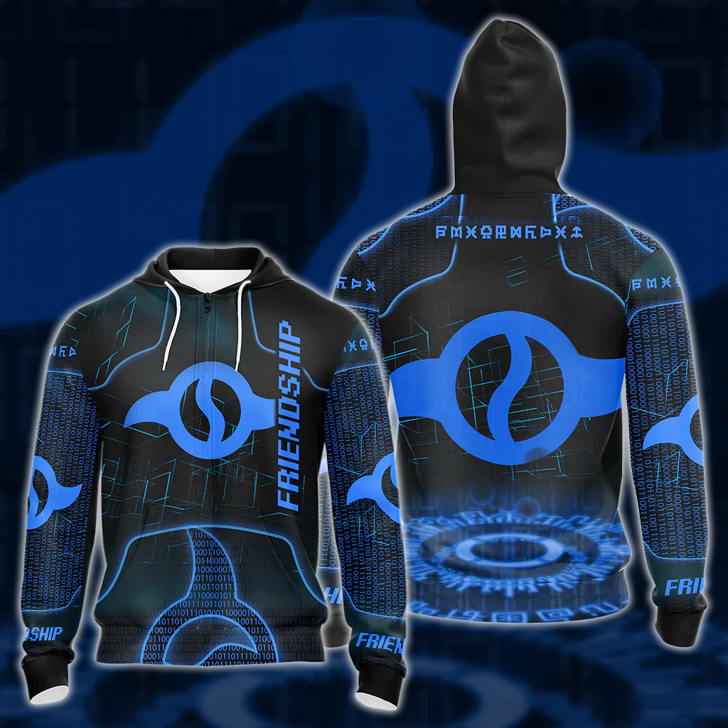 Digimon Friendship All Over Print T-shirt Tank Top Zip Hoodie Pullover Hoodie Hawaiian Shirt - Image 3