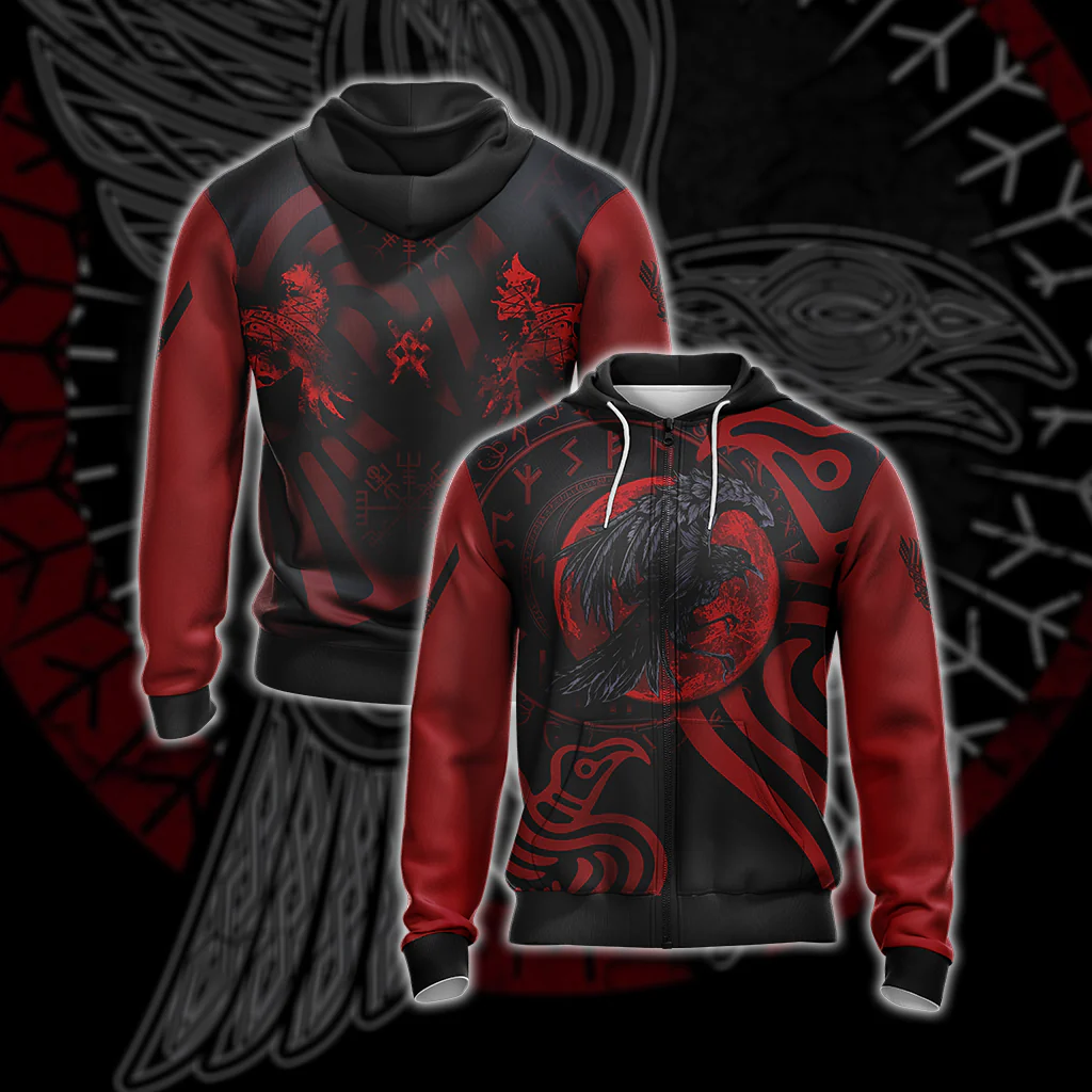 Vikings - Ravens Unisex 3D T-shirt - Image 9