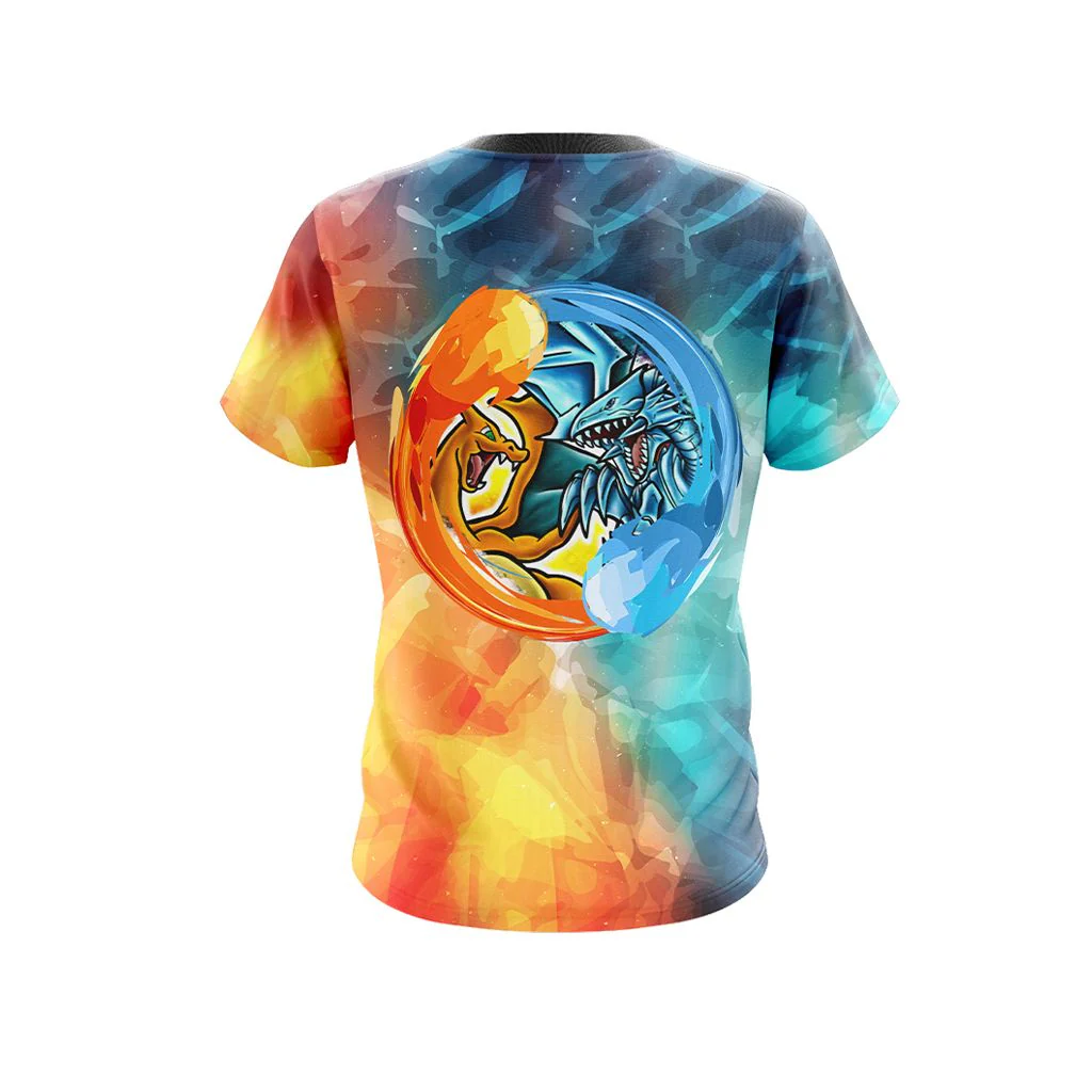 Yugioh - Charizard vs Blue Eyes White Dragon Unisex 3D T-shirt - Image 3