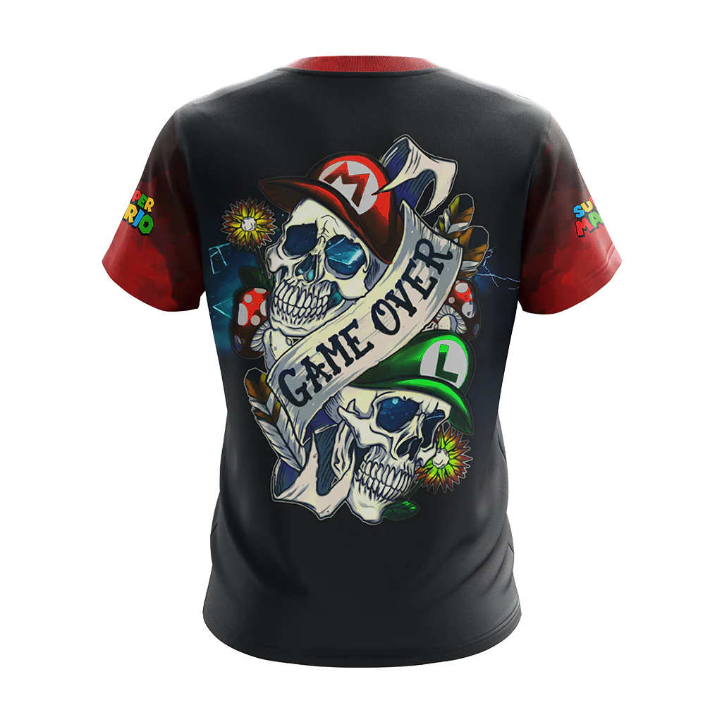 Mario Skull Unisex 3D T-shirt - Image 3