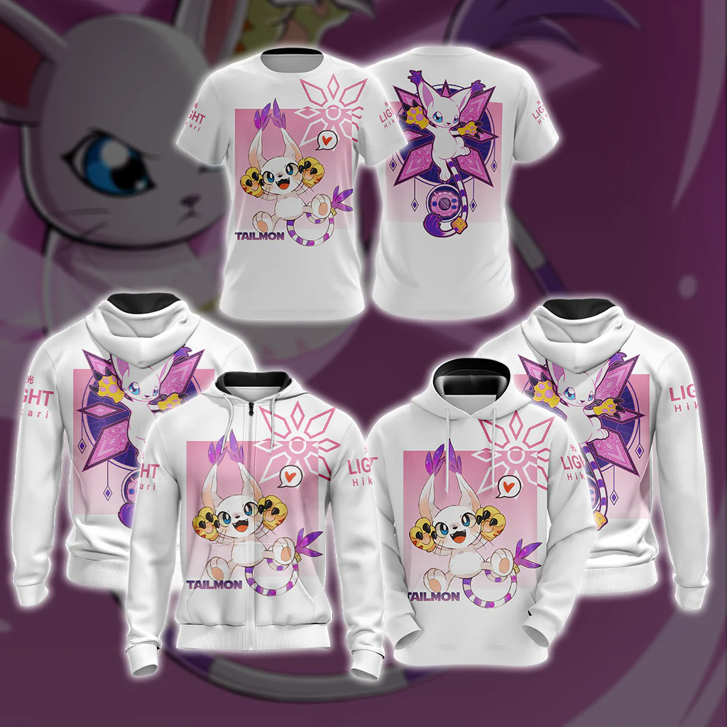 Digimon Gatomon Unisex 3D T-shirt - Image 3