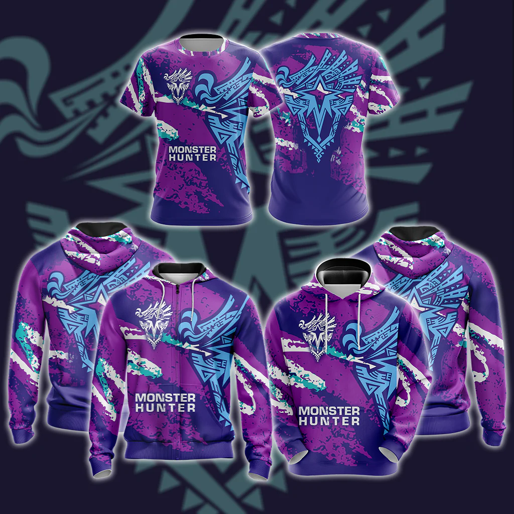 Monster Hunter World Iceborne - Logo Unisex 3D T-shirt - Image 4