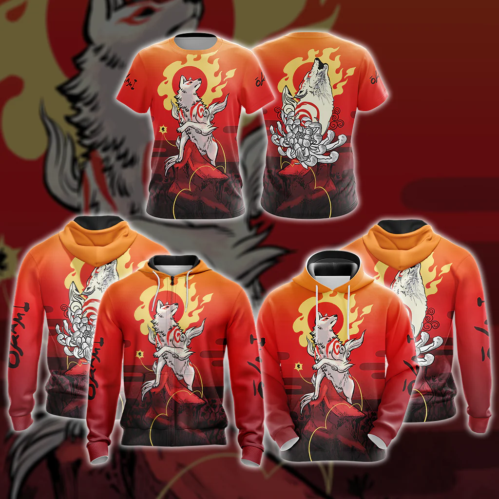 Okami Fox Fire Unisex 3D T-shirt - Image 4