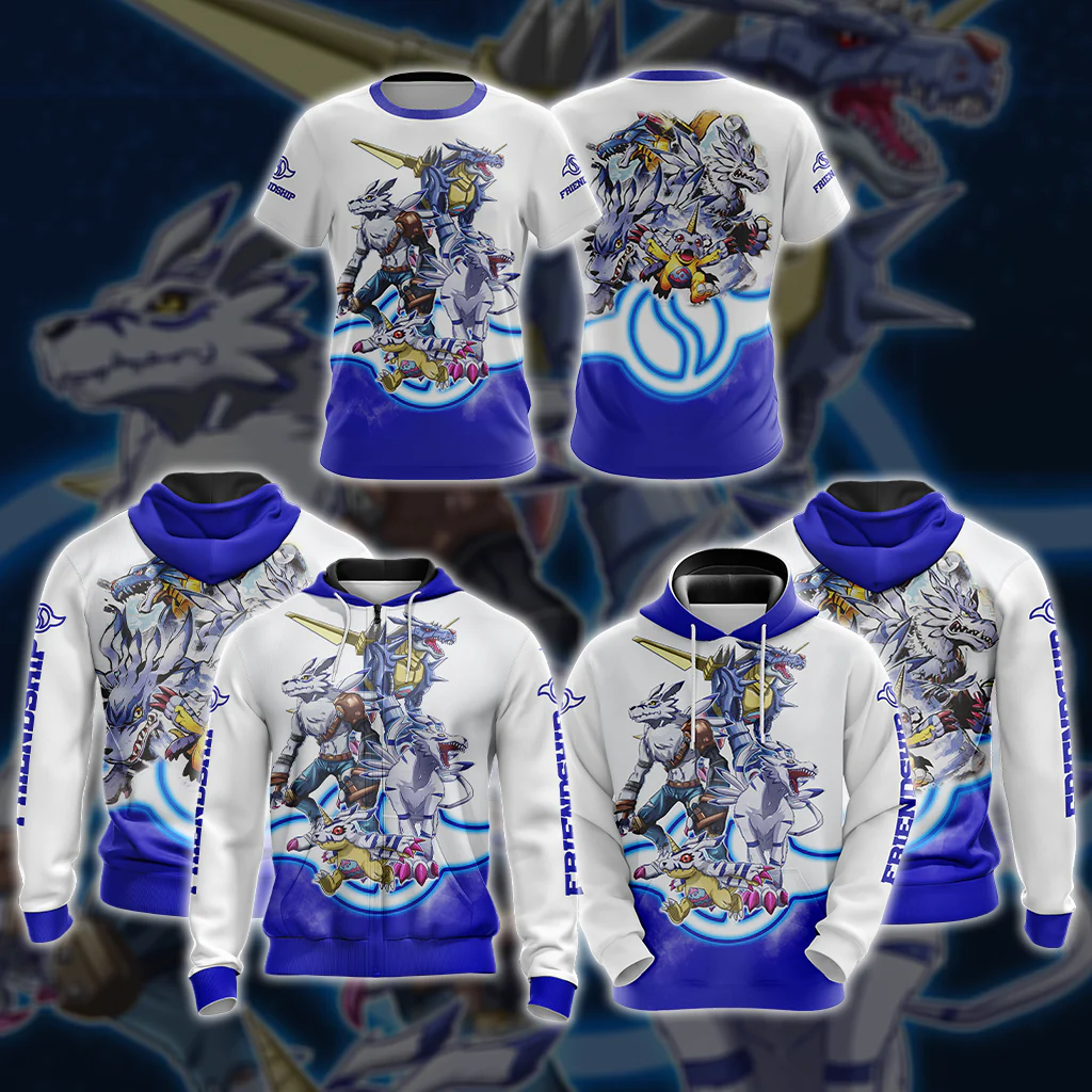 Digimon Gabumon Evolution Unisex 3D T-shirt - Image 4