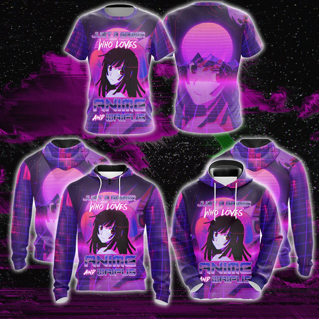 Just A Gamer Who Loves Anime And Waifus Unisex 3D T-shirt - Image 12