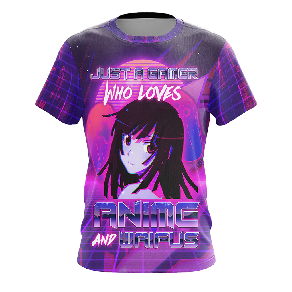 Just A Gamer Who Loves Anime And Waifus Unisex 3D T-shirt - Image 4