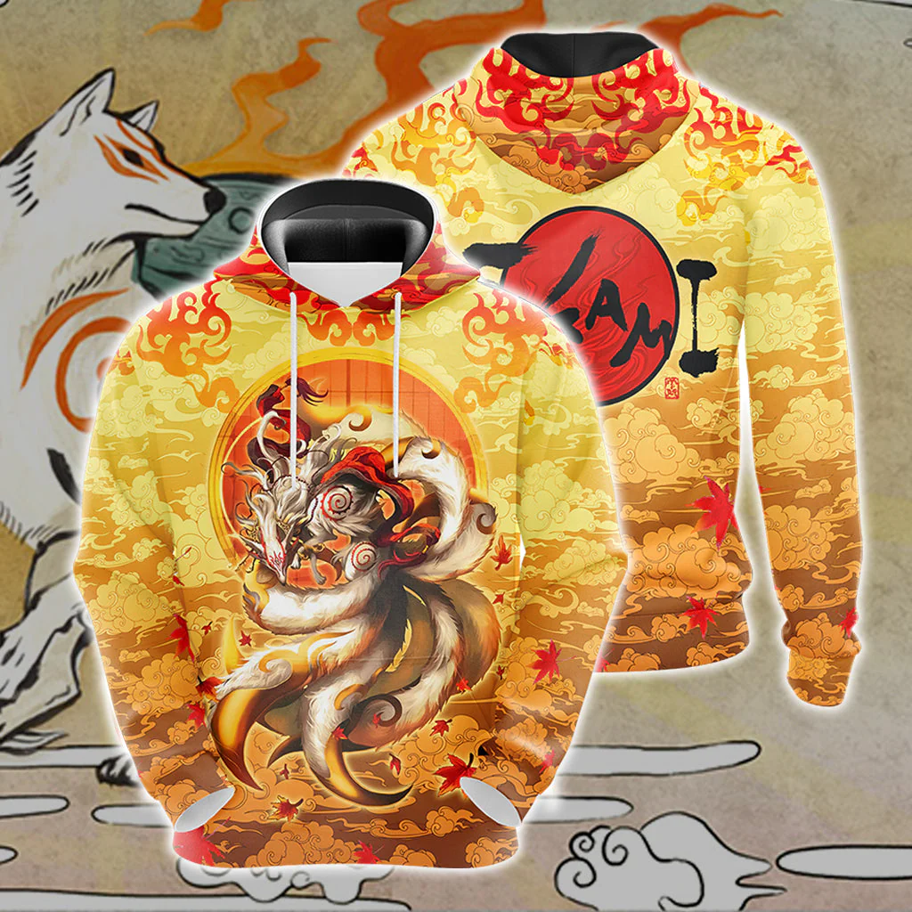 Nine Tail Okami Fox Unisex 3D T-shirt - Image 5