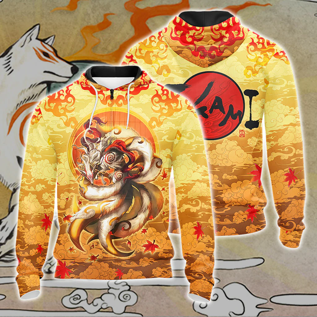 Nine Tail Okami Fox Unisex 3D T-shirt - Image 6