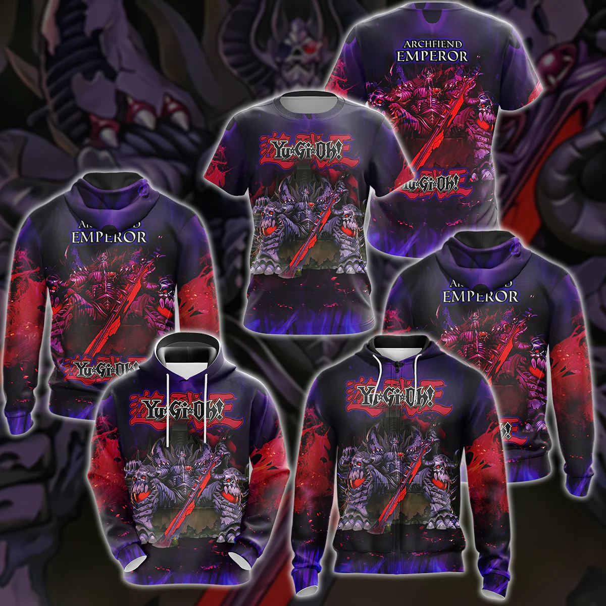Yu-Gi-Oh! Archfiend Emperor Video Game 3D All Over Print T-shirt Tank Top Zip Hoodie Pullover Hoodie Hawaiian Shirt Beach Shorts Jogger - Image 9
