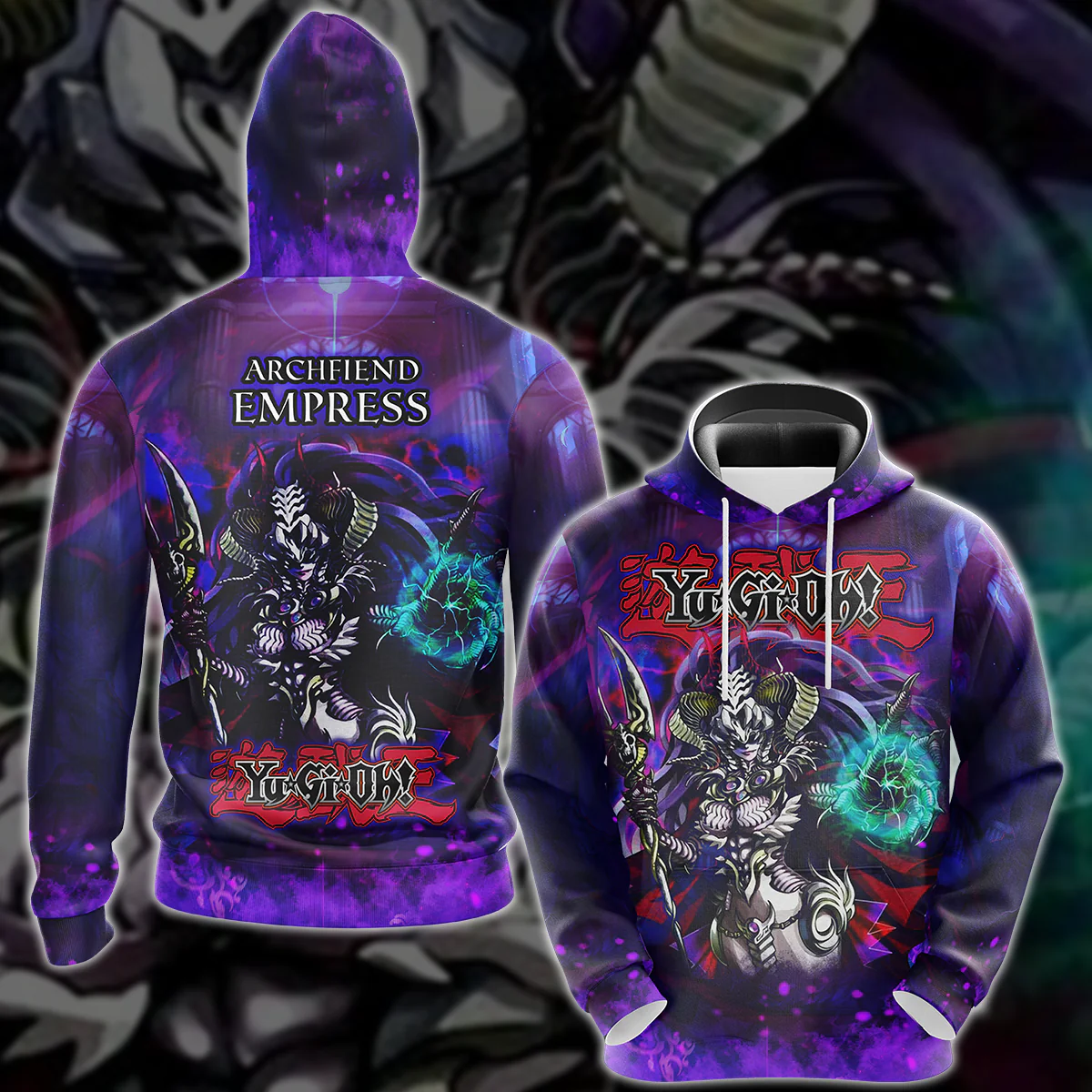 Yu-Gi-Oh! Archfiend Empress Video Game 3D All Over Print T-shirt Tank Top Zip Hoodie Pullover Hoodie Hawaiian Shirt Beach Shorts Jogger - Image 3