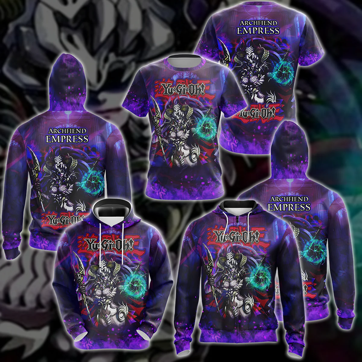 Yu-Gi-Oh! Archfiend Empress Video Game 3D All Over Print T-shirt Tank Top Zip Hoodie Pullover Hoodie Hawaiian Shirt Beach Shorts Jogger - Image 8