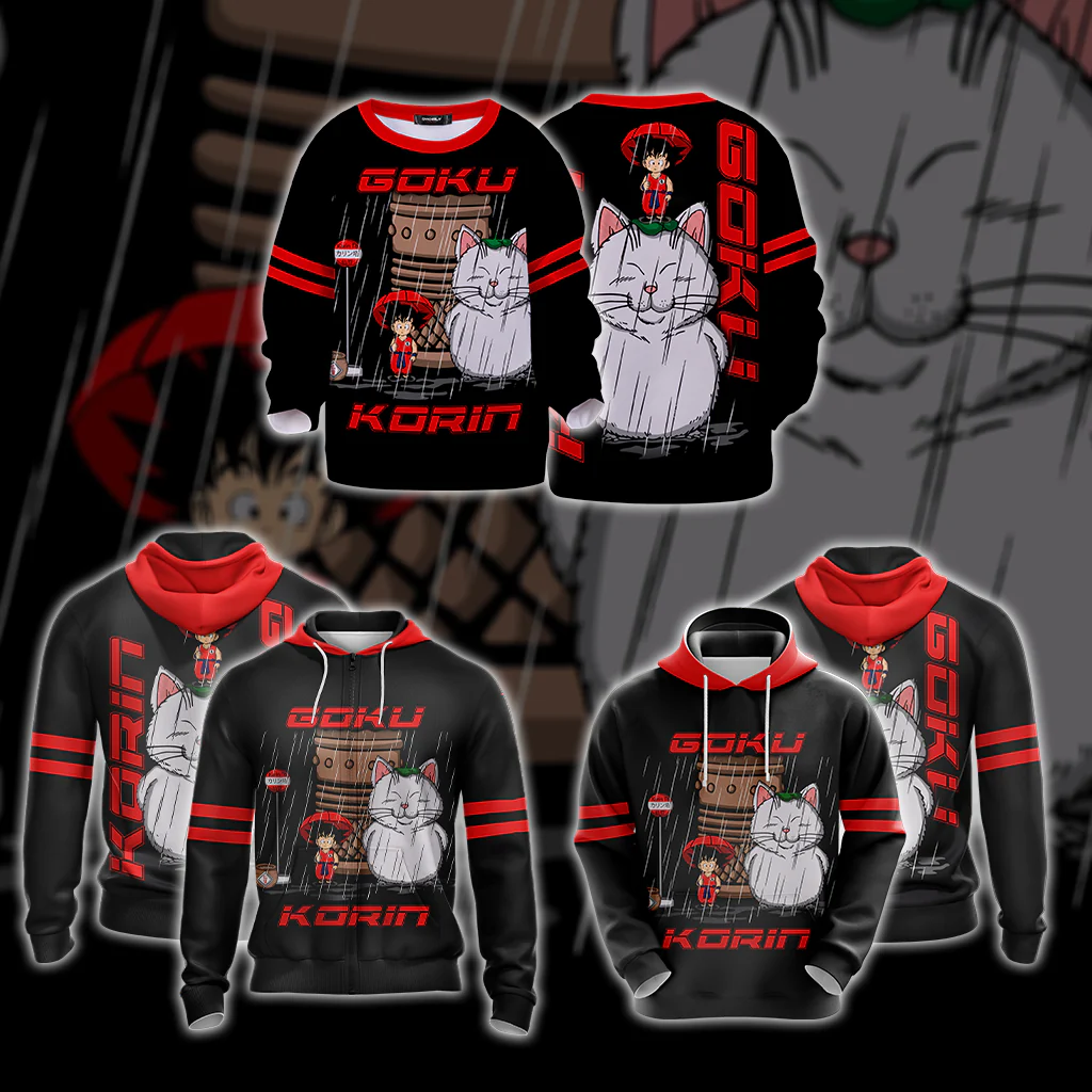 Dragon Ball Goku and Korin in My Neighbor Totoro Unisex Zip Up Hoodie - Image 5